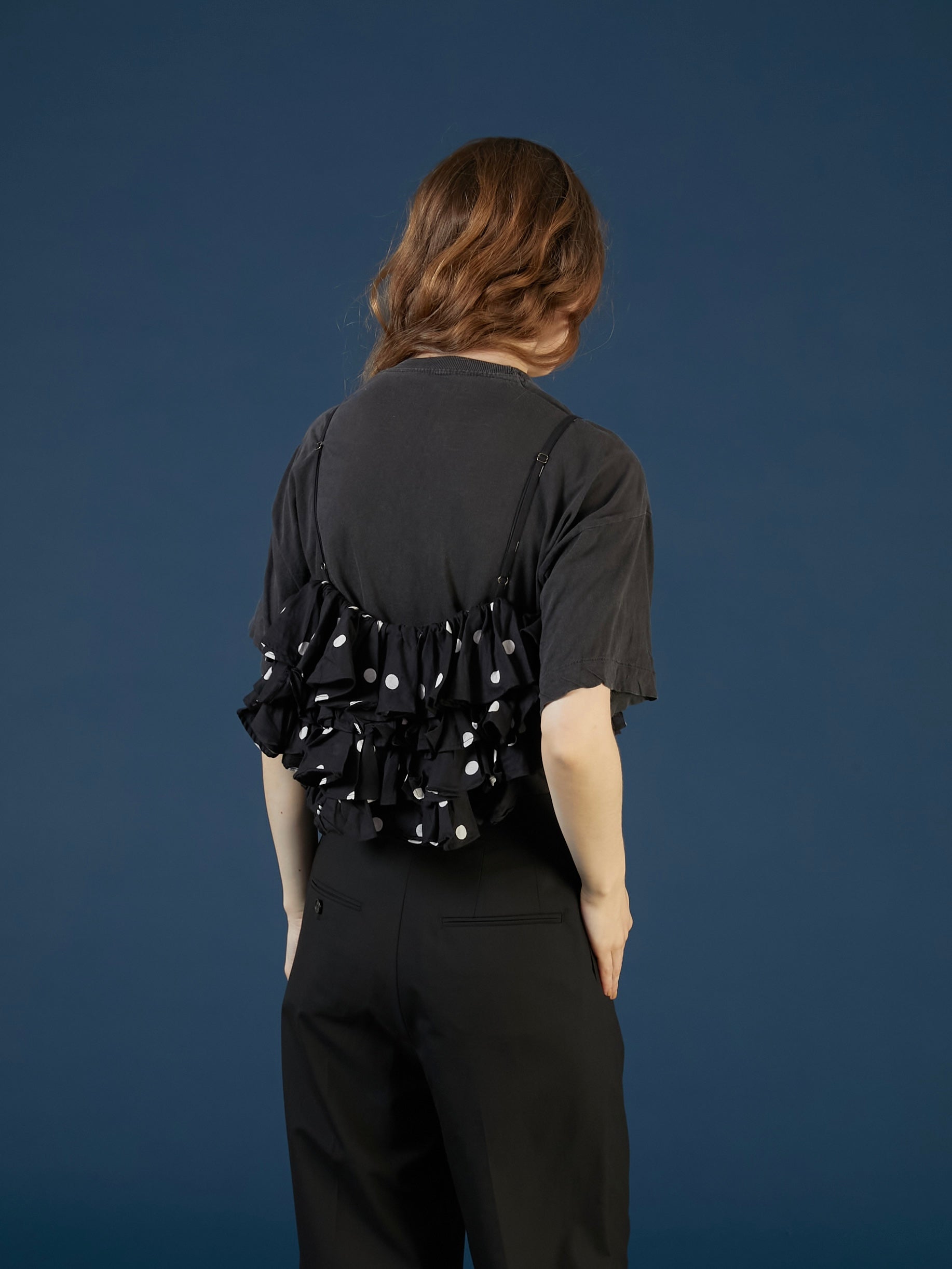 frill belt trousers|BLACK