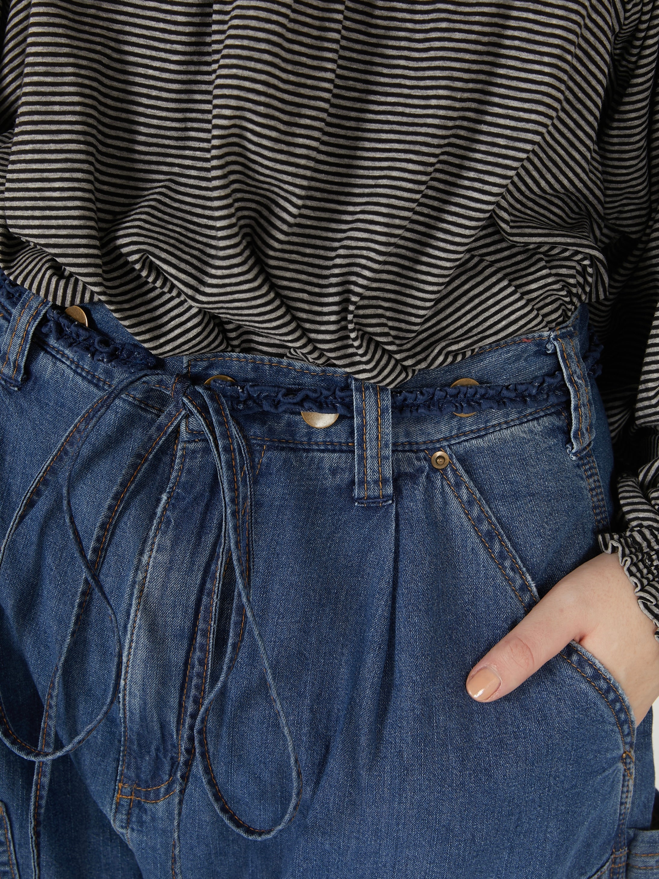 double knee denim|BLUE
