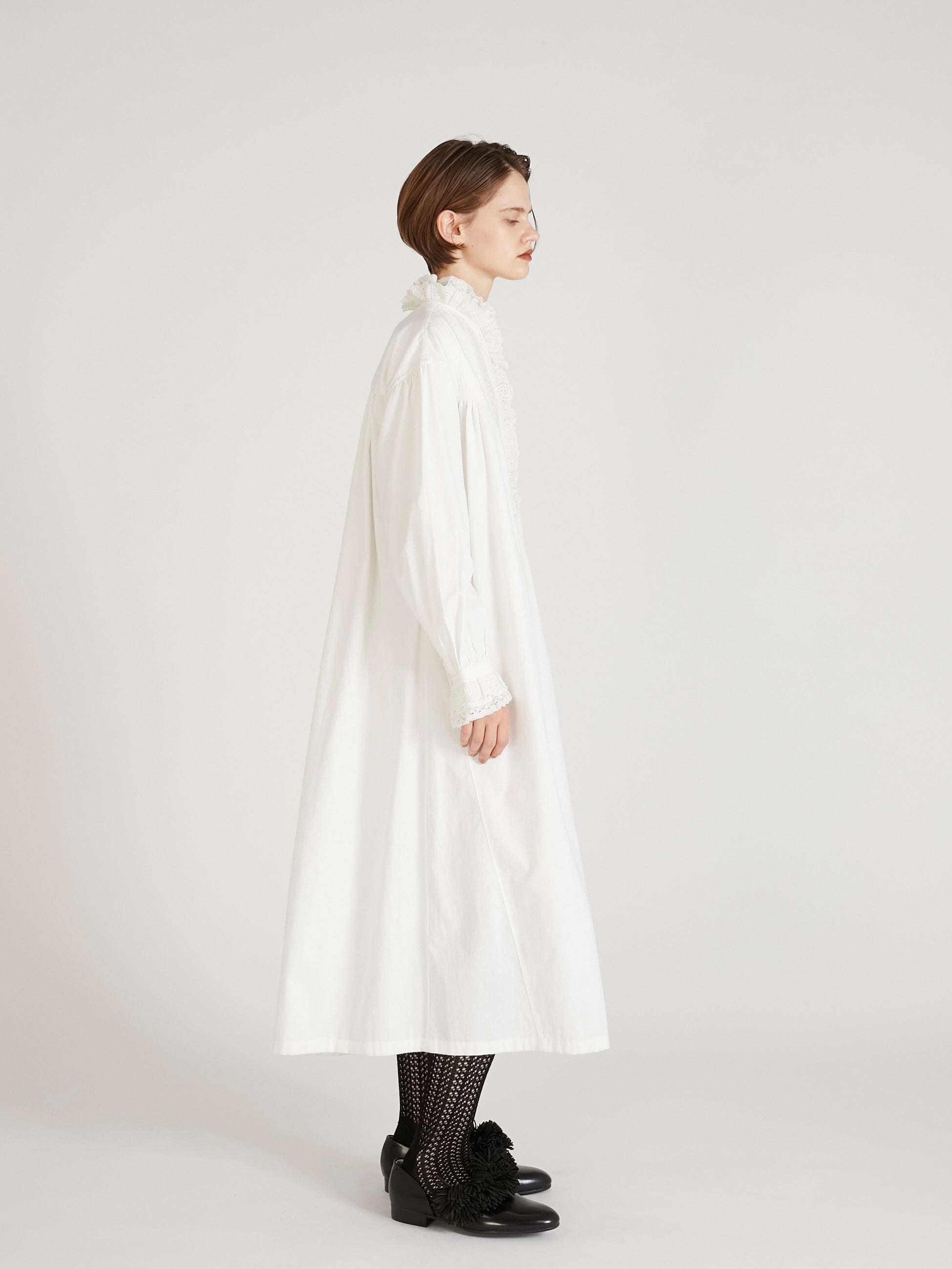 rebuild lace shirt dress|WHITE