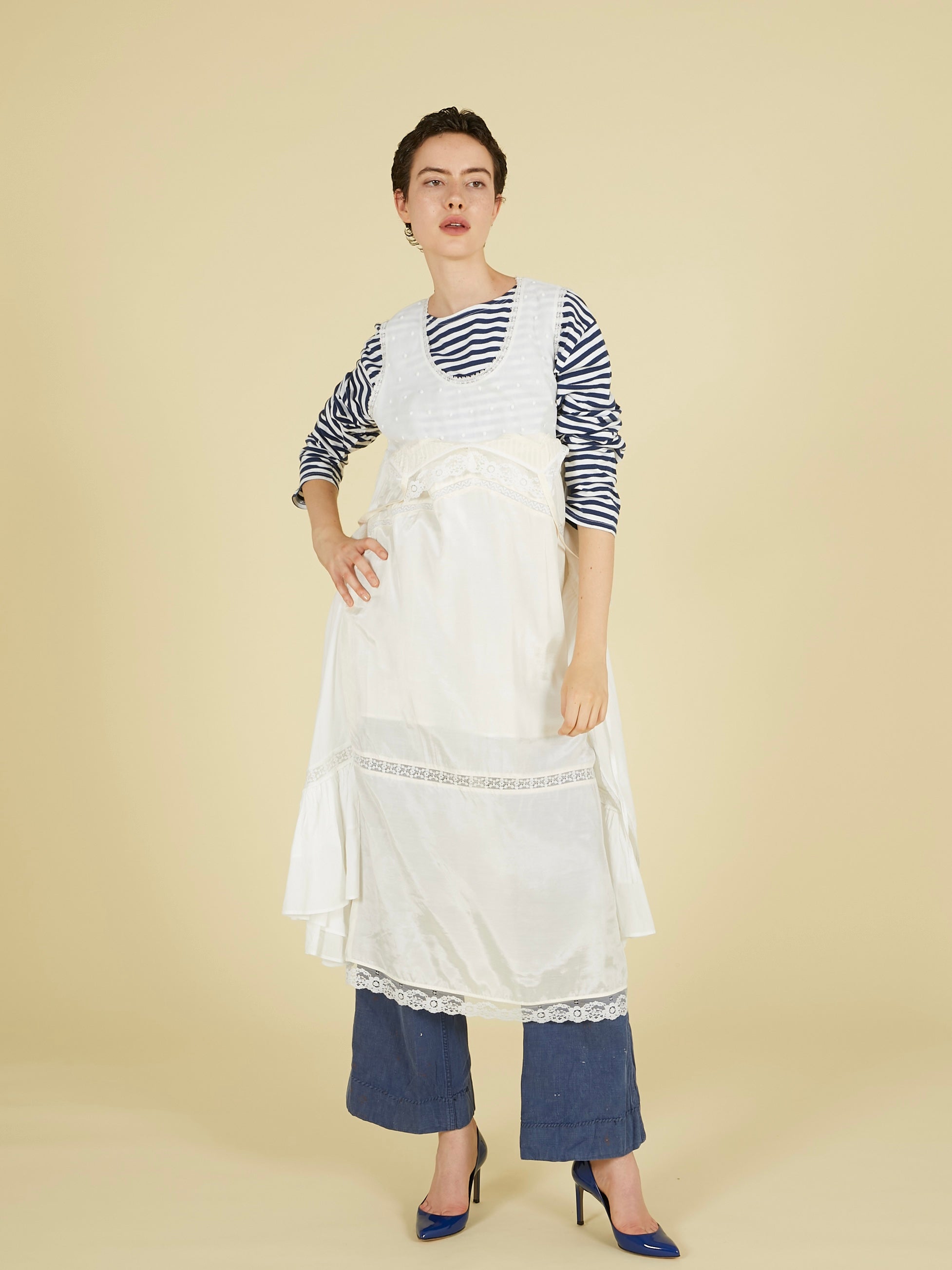 dot cami layer onepiece |WHITE