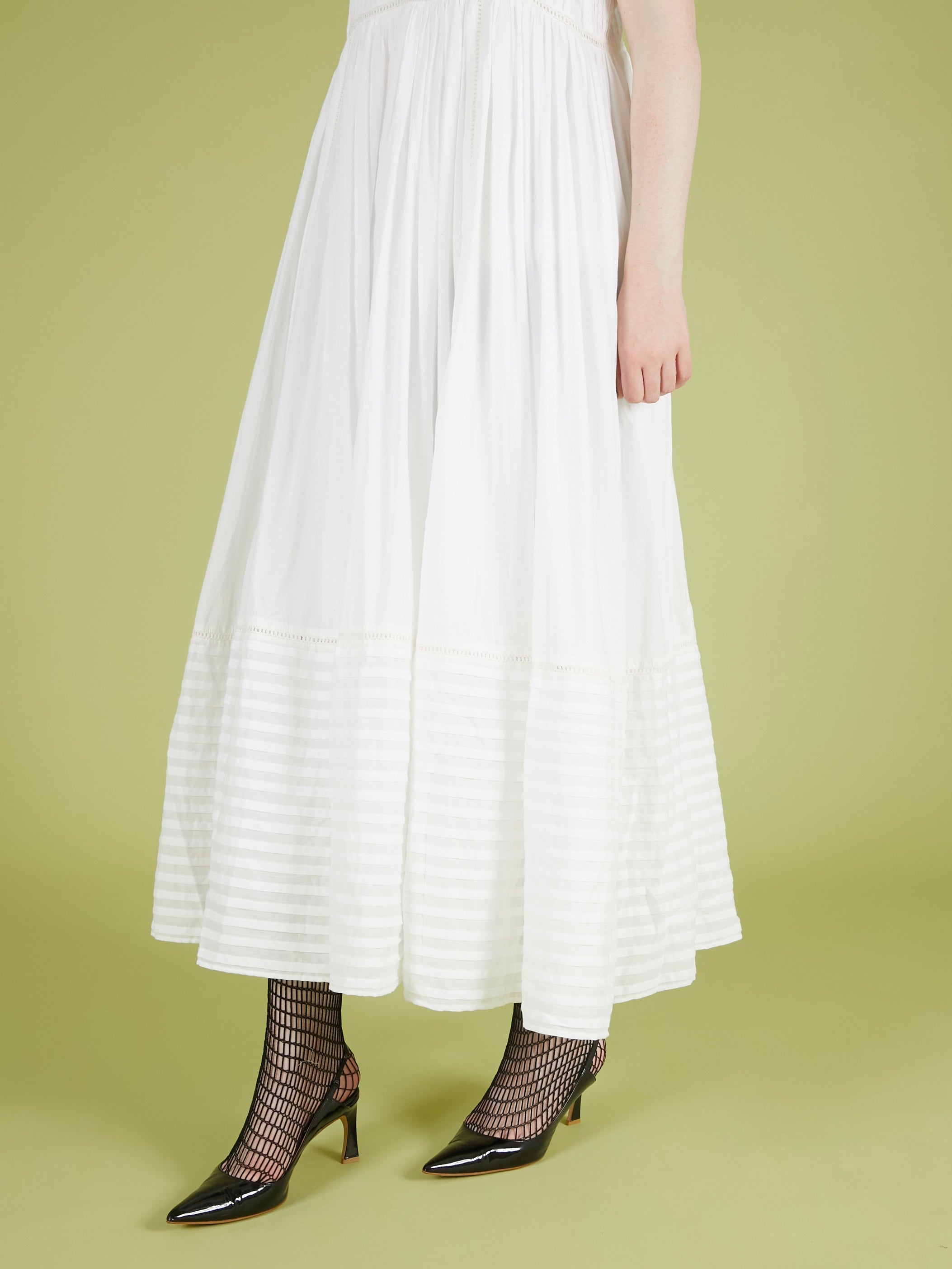 pintuck lace cami onepiece|WHITE
