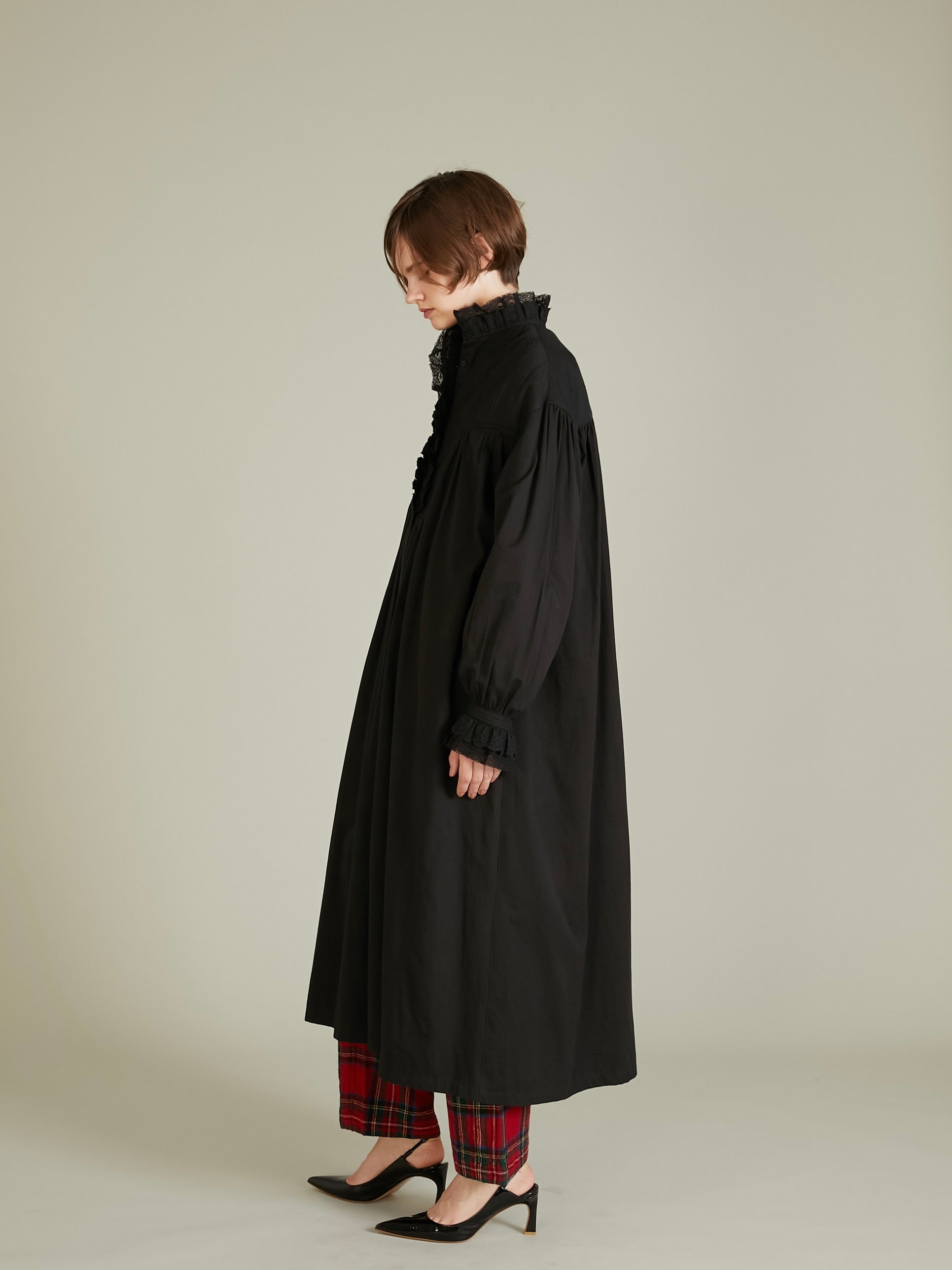 rebuild lace shirt dress|BLACK
