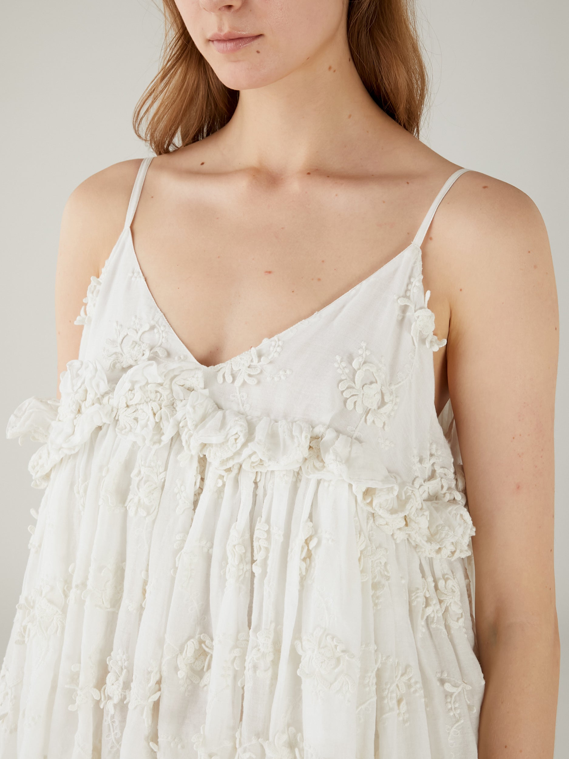 3D embroidery camisole | WHITE