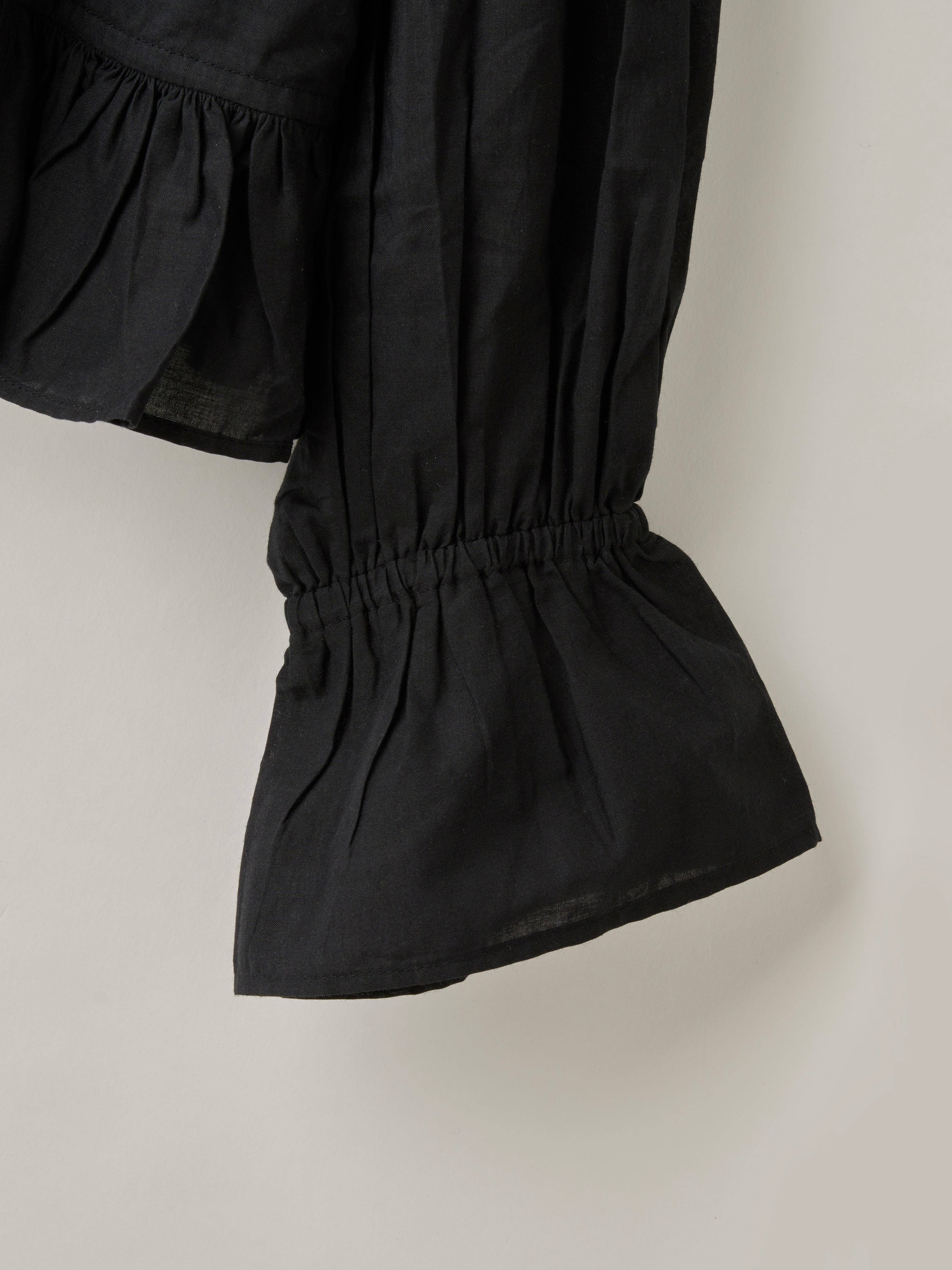 frill poncho L/S blouse|BLACK