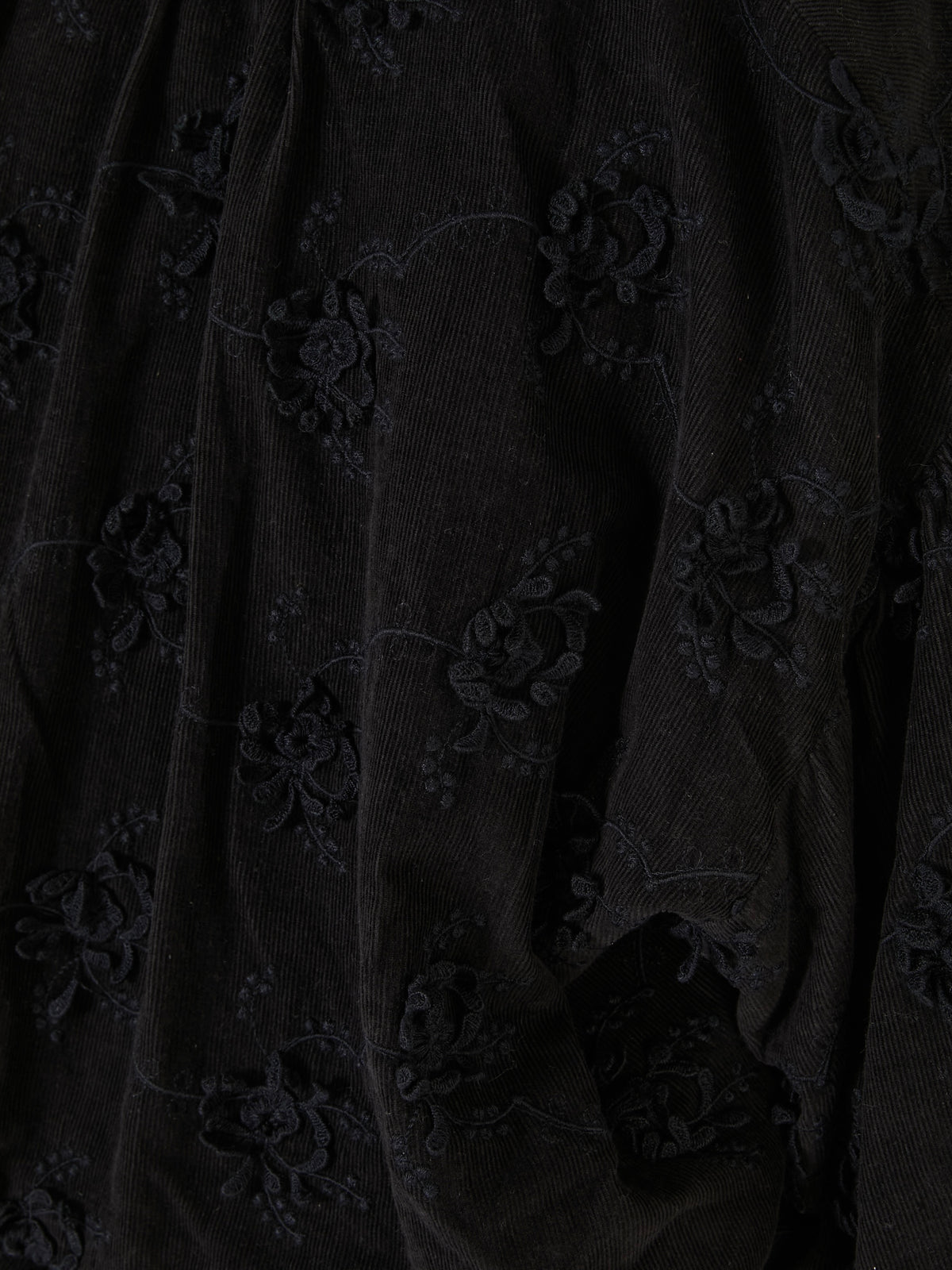 3D embroidery corduroy blouson|BLACK