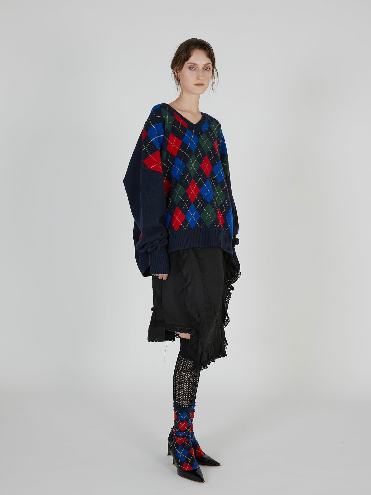 【griguri】argyle big knit|MULTI