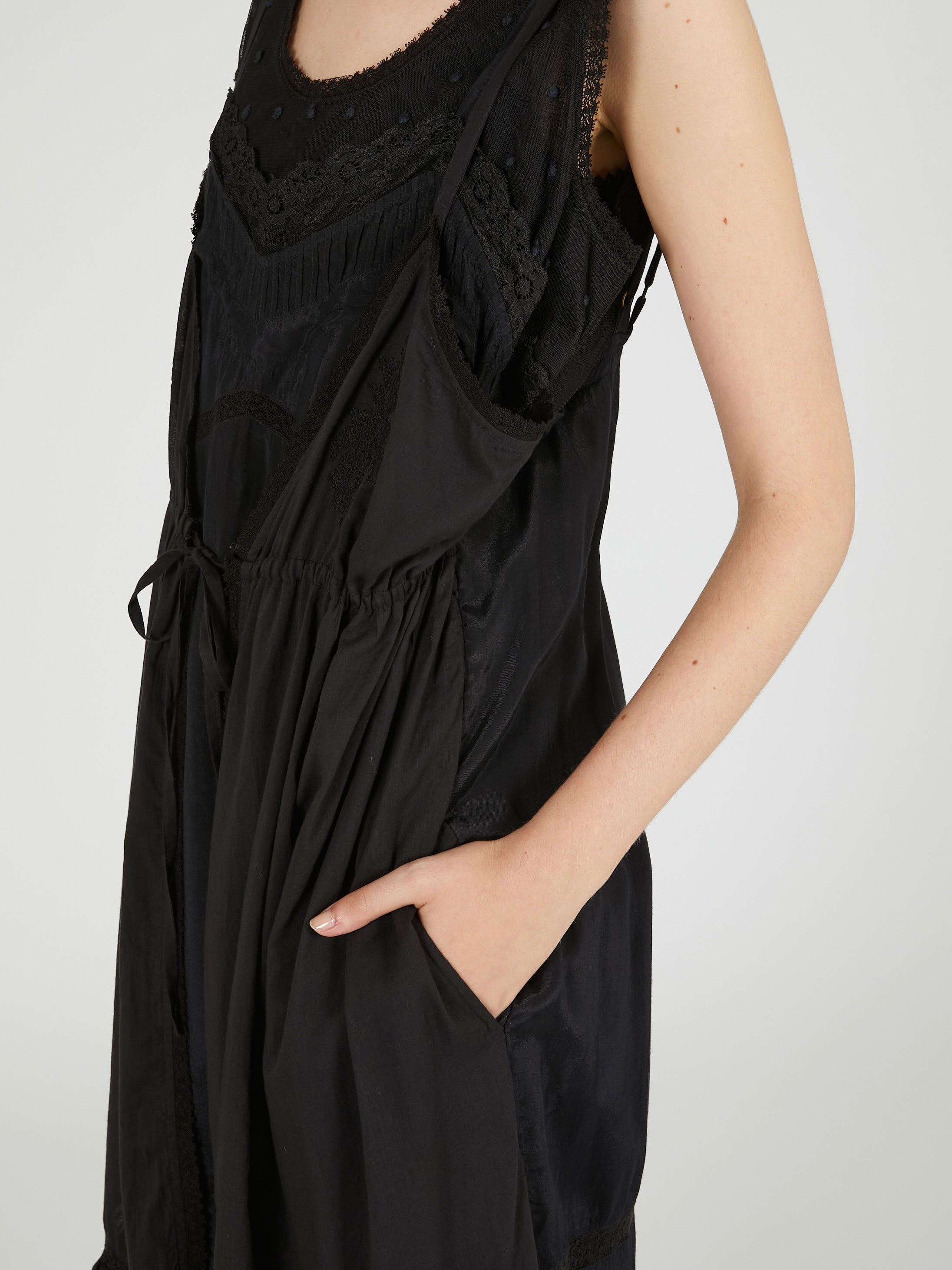 dot cami layer onepiece|BLACK