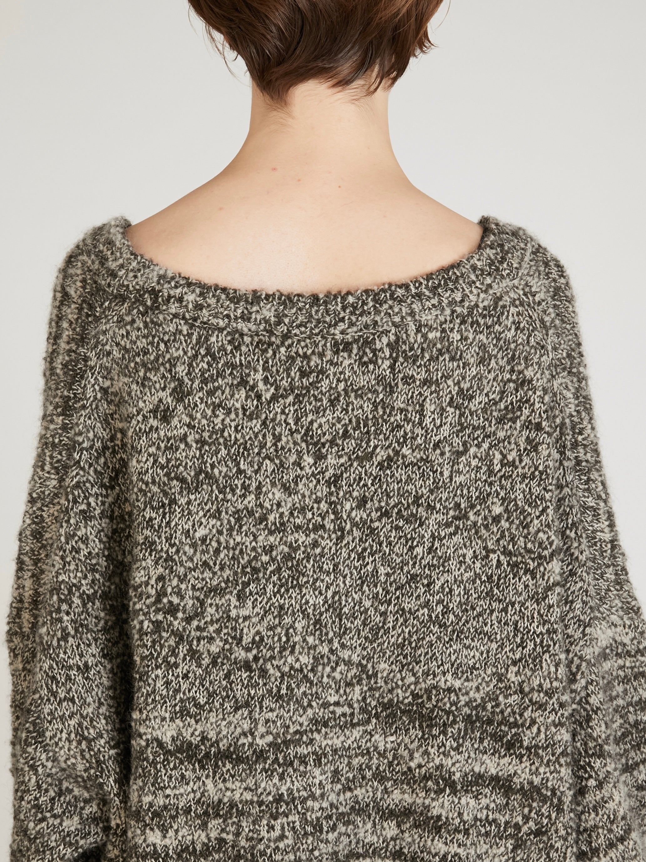 mohair mix pullover knit|GRAY