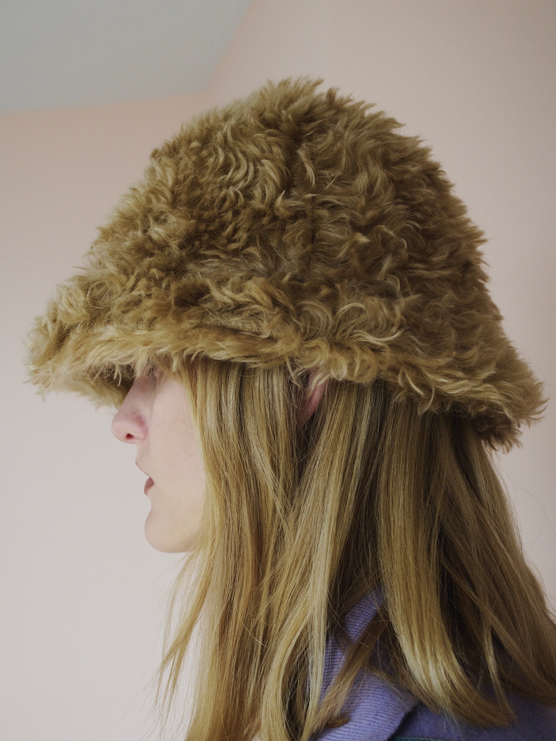× lamaisondelyllis teddy fur hat|CAMEL