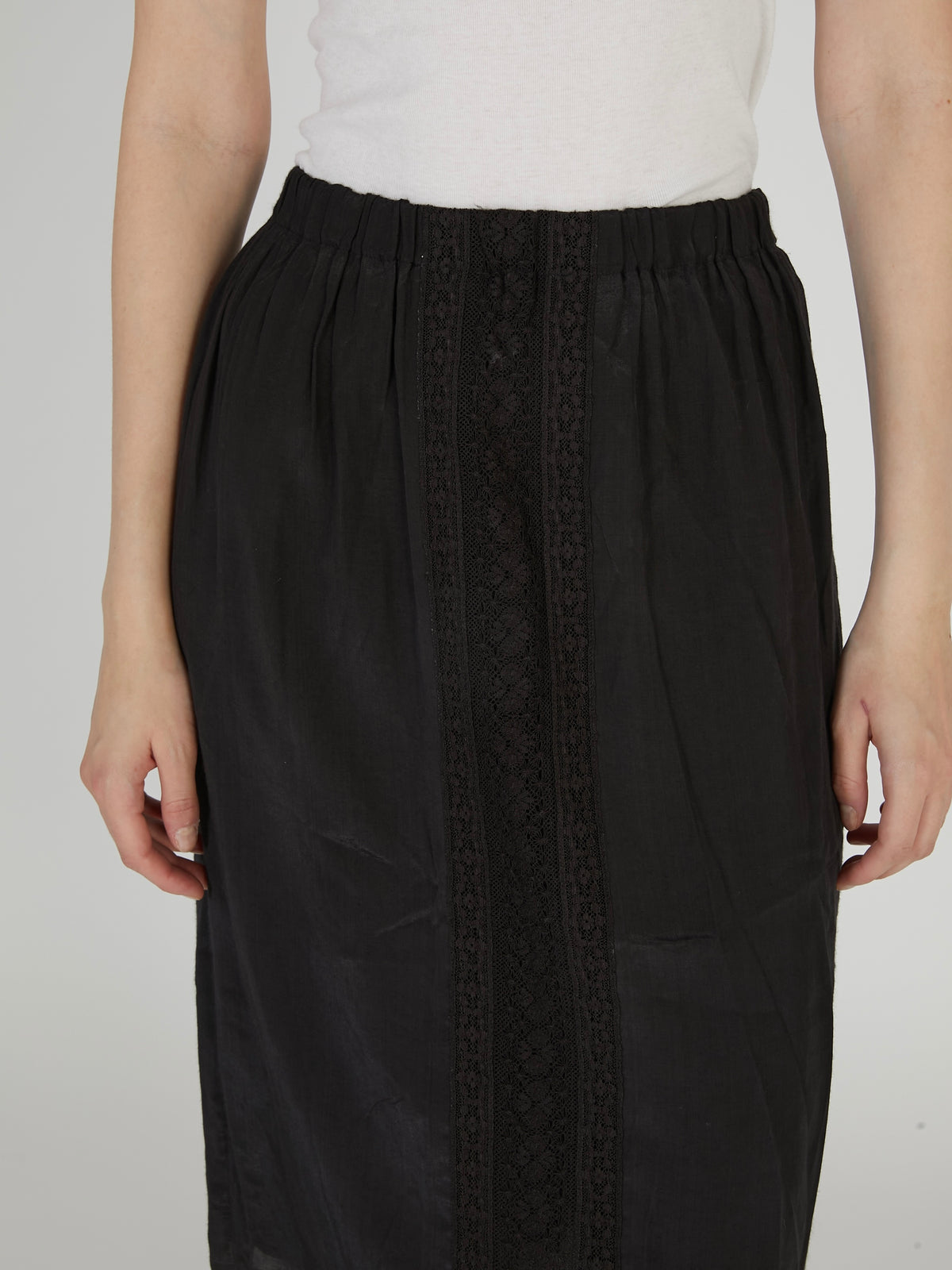 3D embroidery corduroy apron skirt|BLACK
