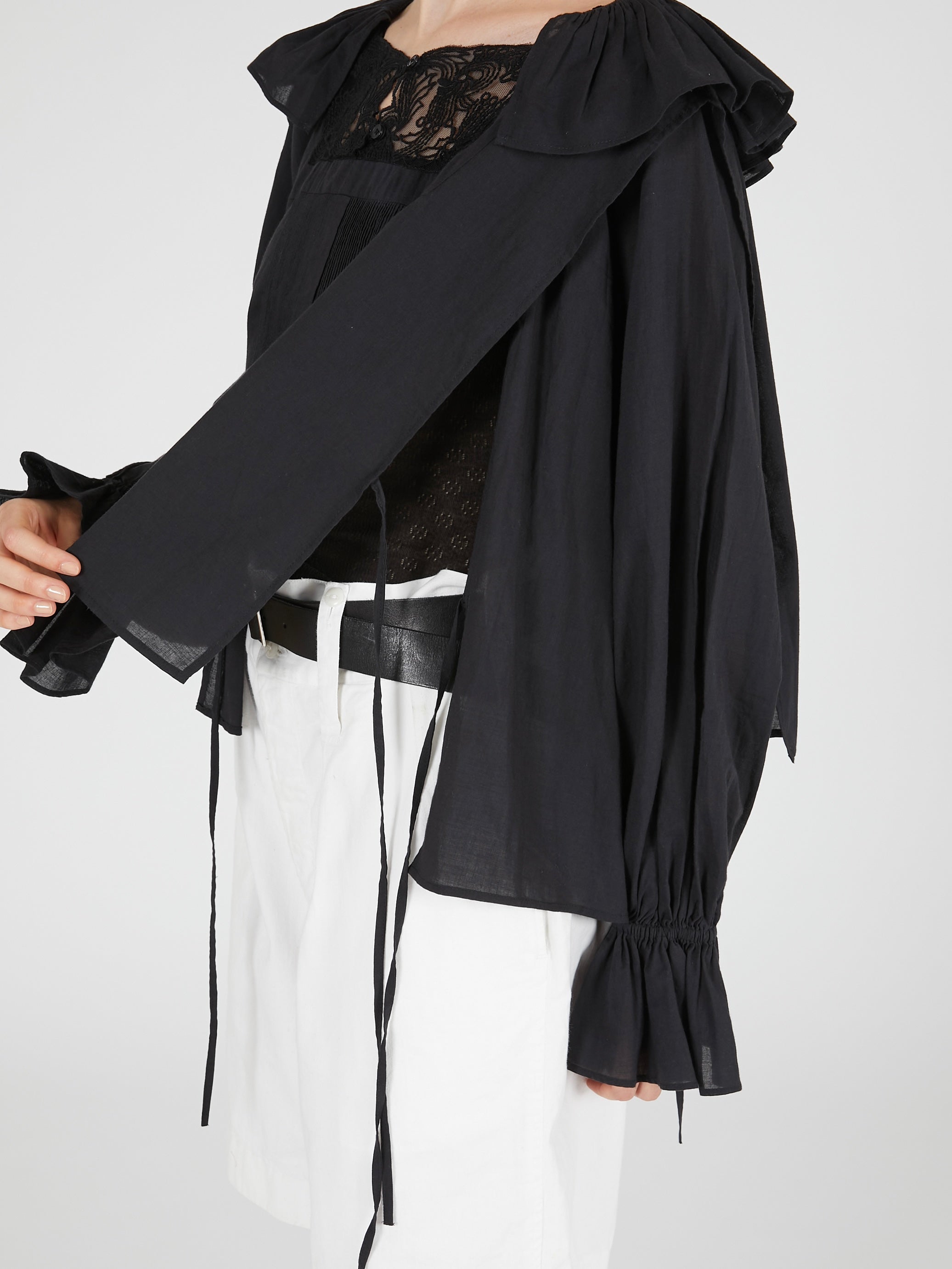 victorian collar blouse|BLACK