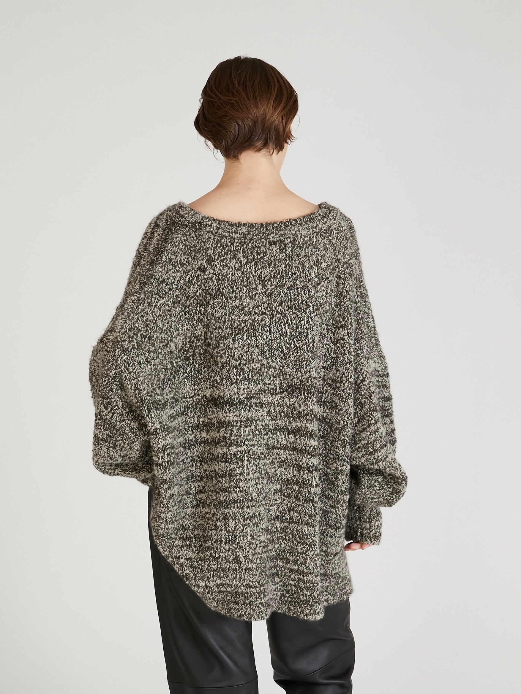 mohair mix pullover knit|GRAY