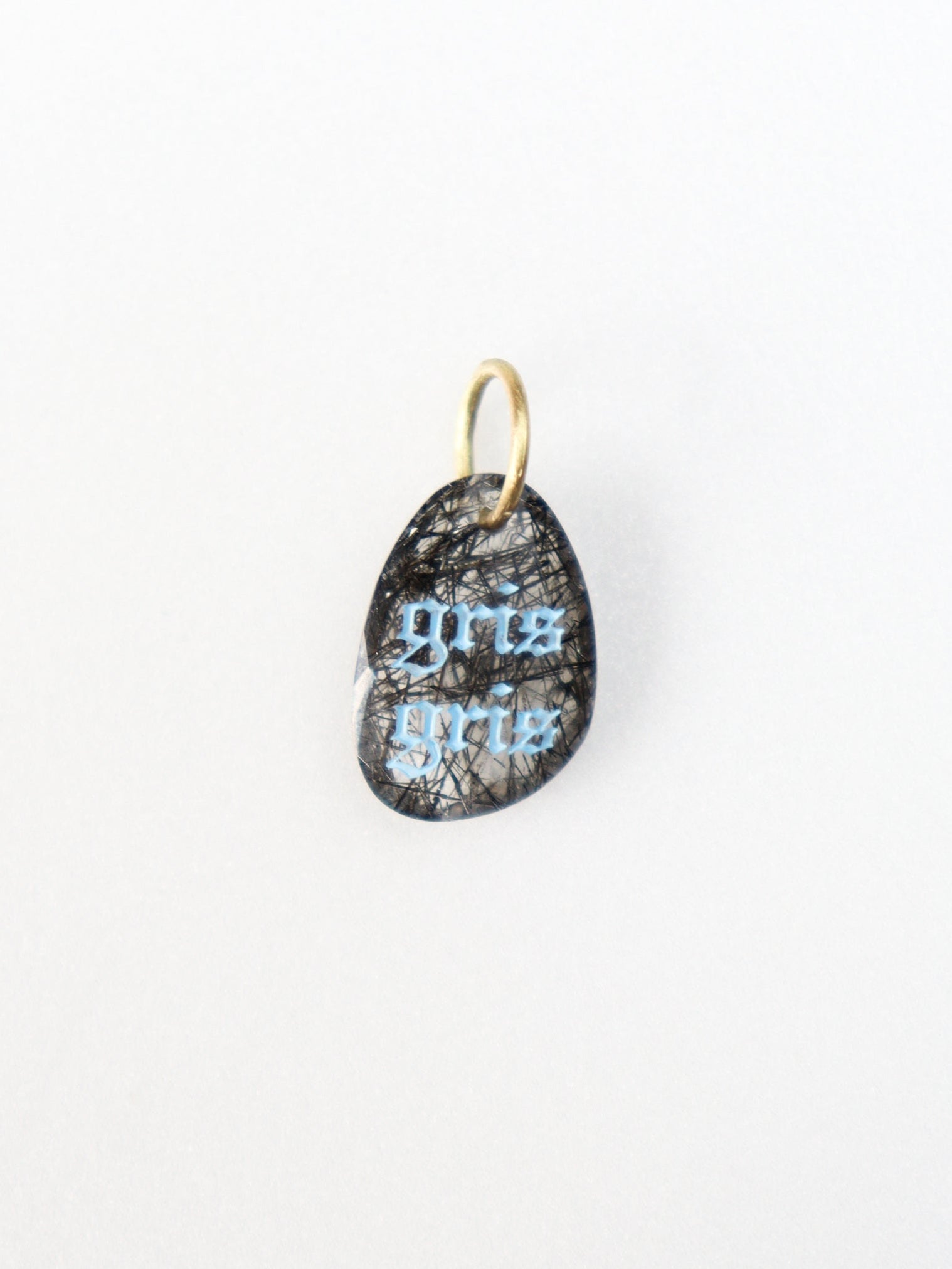 【ブラックルチルクオーツ】stones stone zoo ペンダントトップ|BLUE