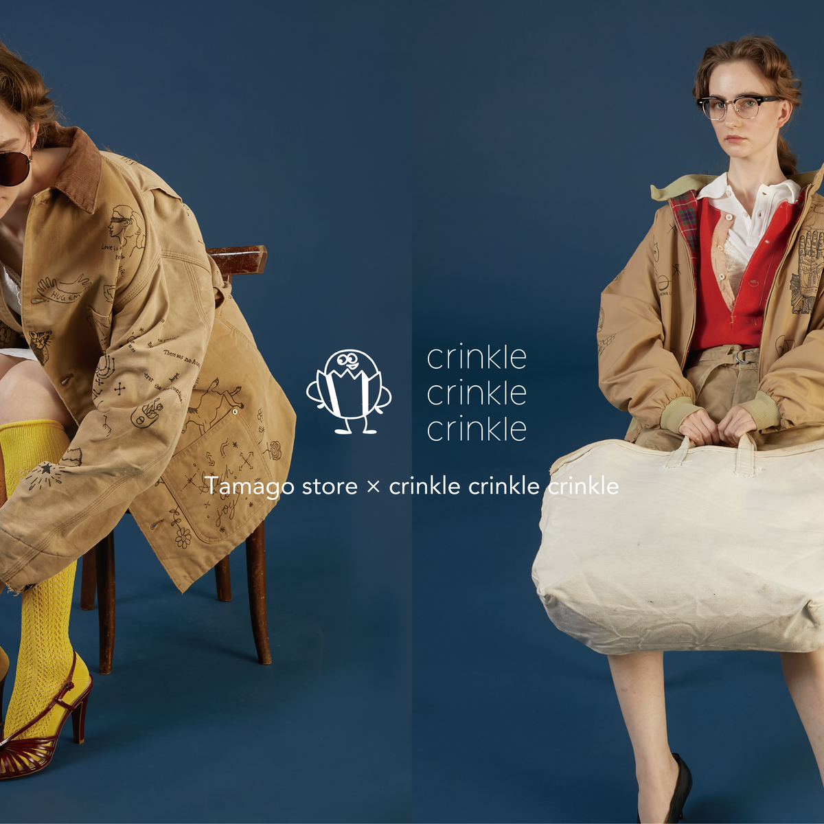 tanuki☺︎ crinkle crinkle crinkle ピンタック Tamago store × crinkle crinkle crinkle