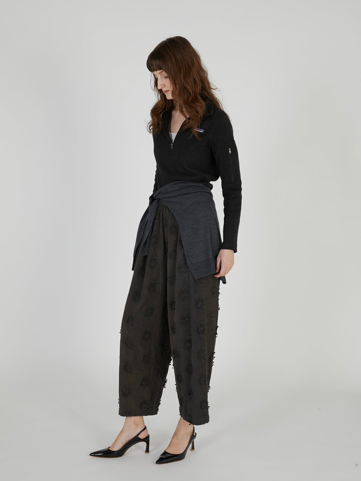 3D embroidery corduroy pants｜GRAY