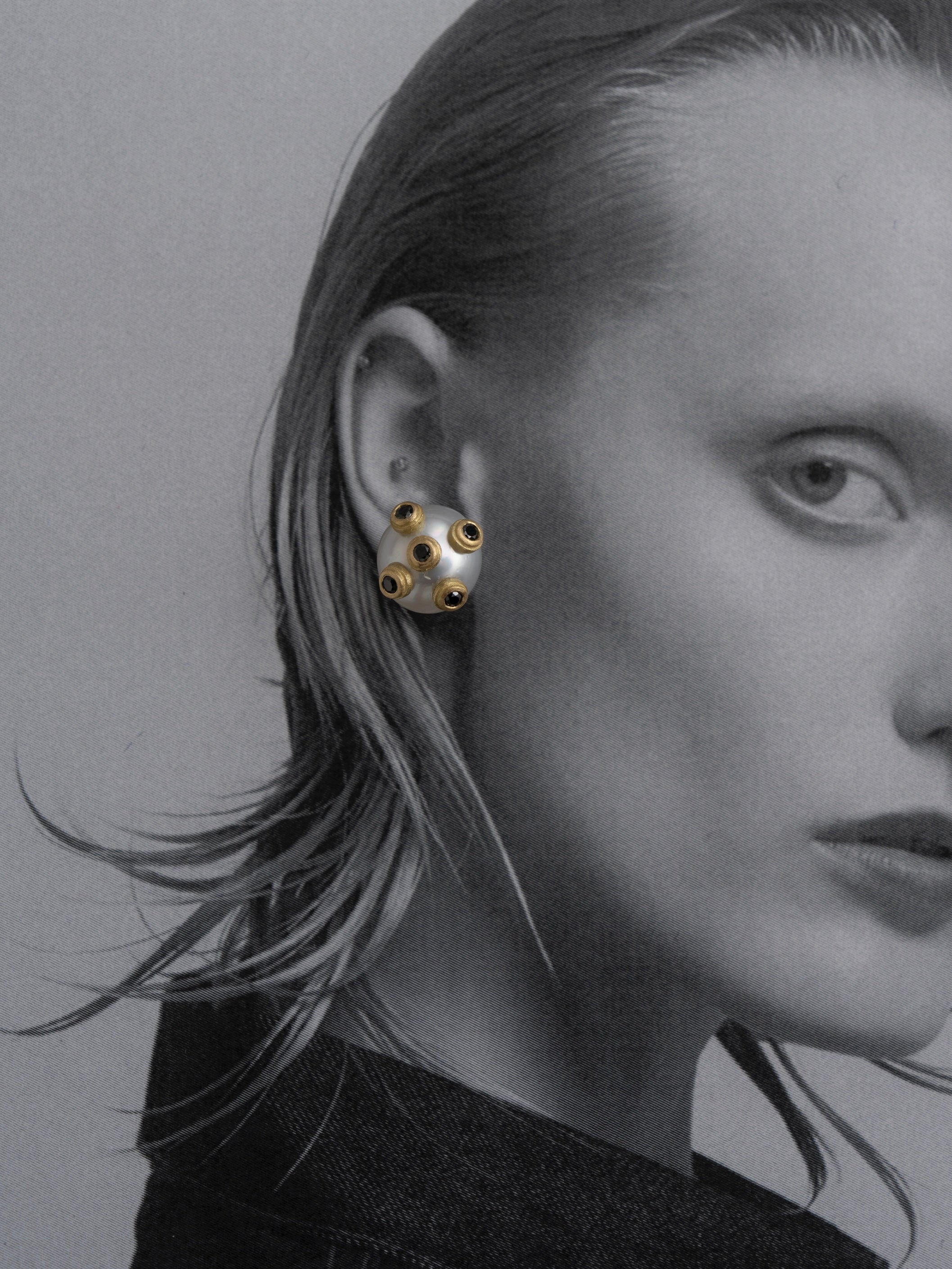 【パール×ブラックダイヤ】stones stone zoo ピアス｜DOT