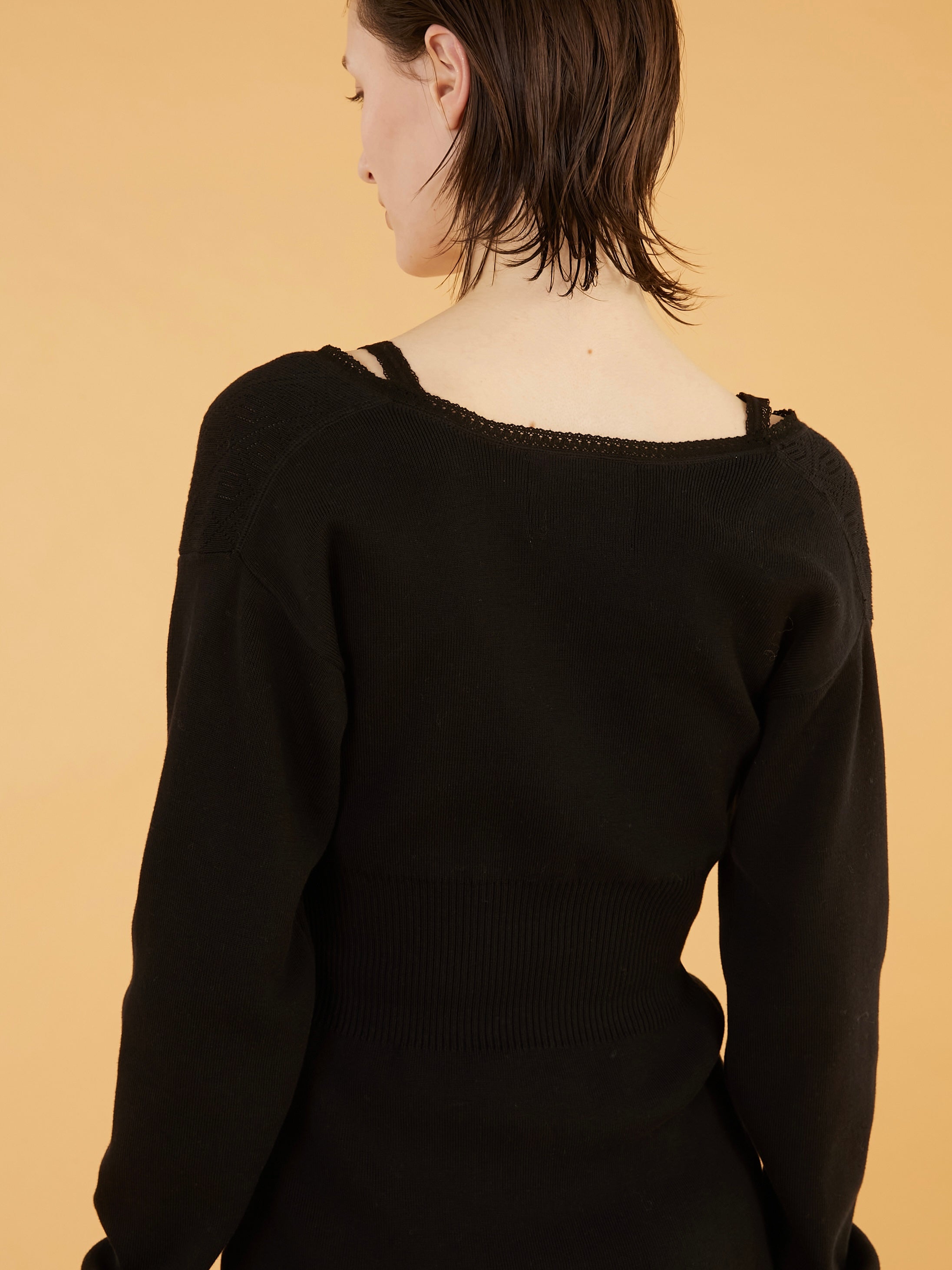 geometric jacquard knit｜BLACK