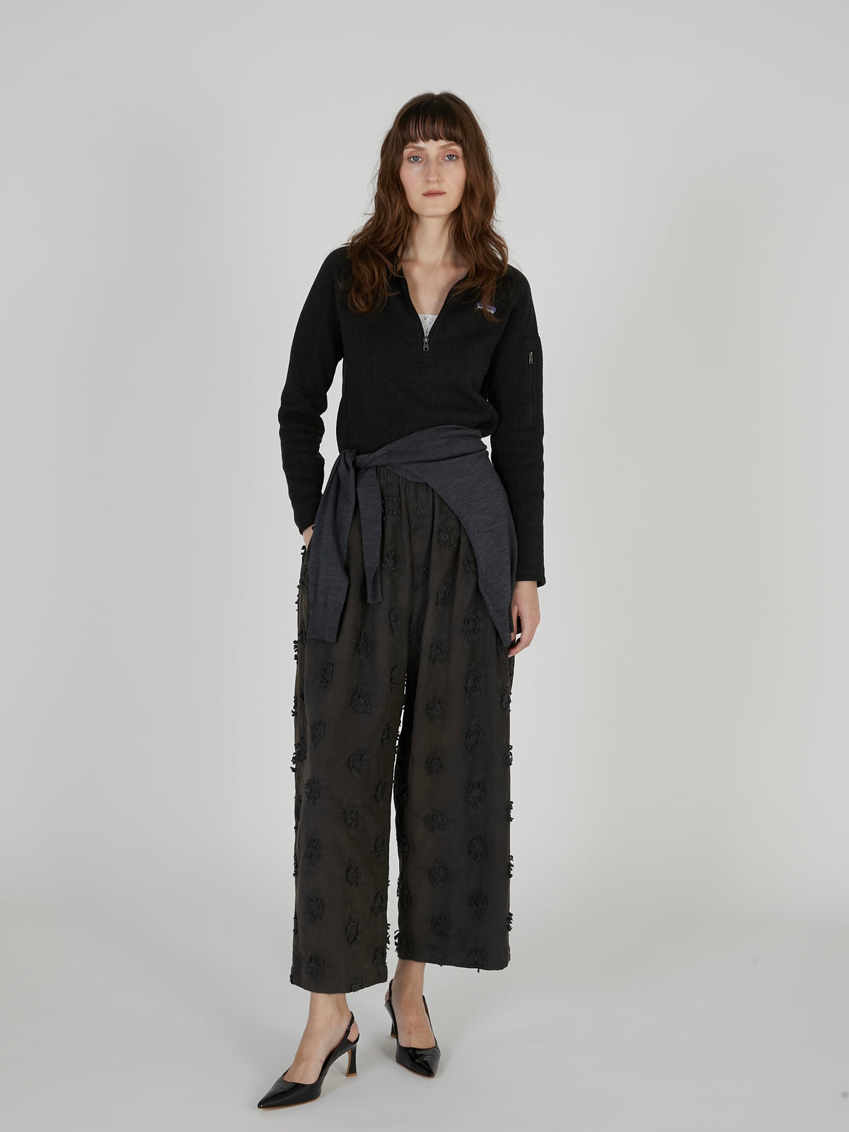 3D embroidery corduroy pants｜GRAY