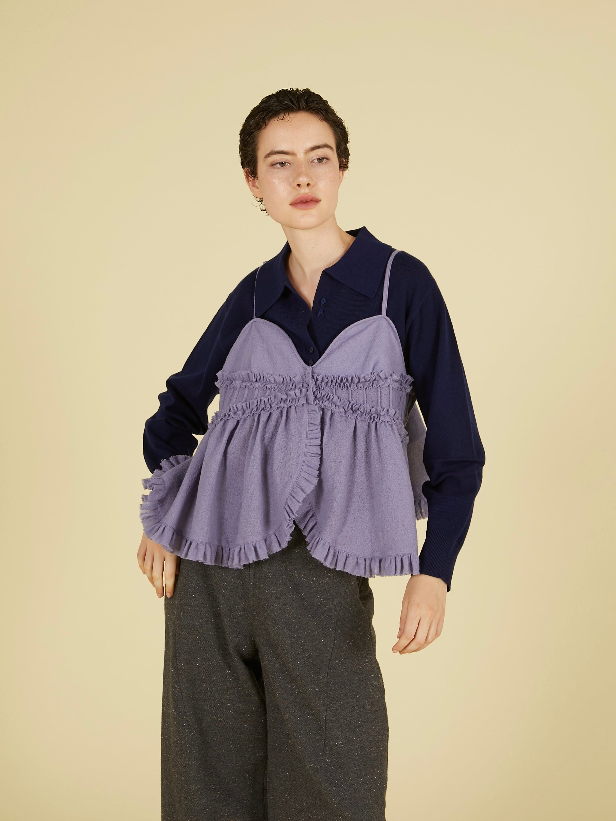 frill monster cami｜BLACK