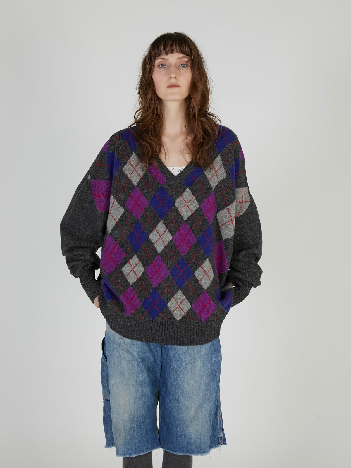 【griguri】argyle big knit｜MULTI