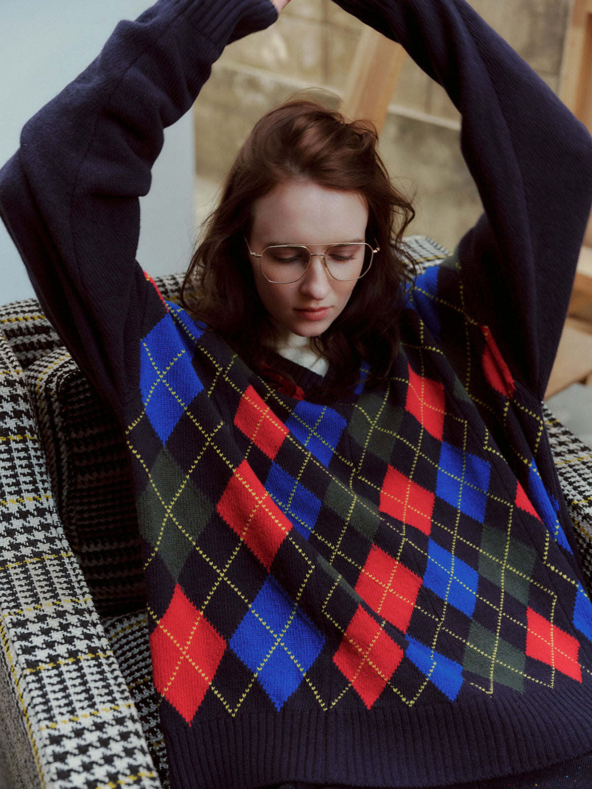 【griguri】argyle big knit｜MULTI