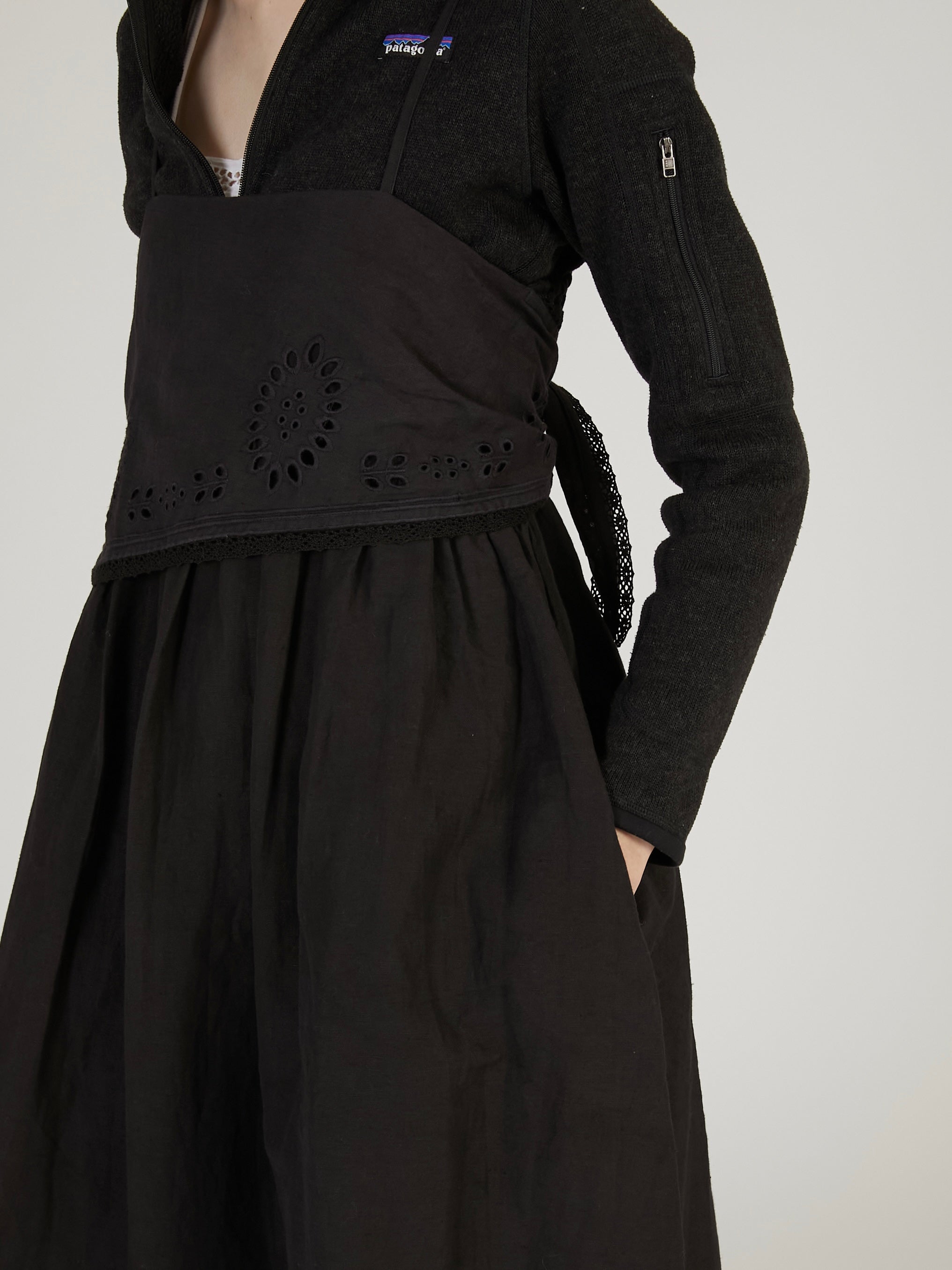 embroidey chief cami onepiece｜BLACK