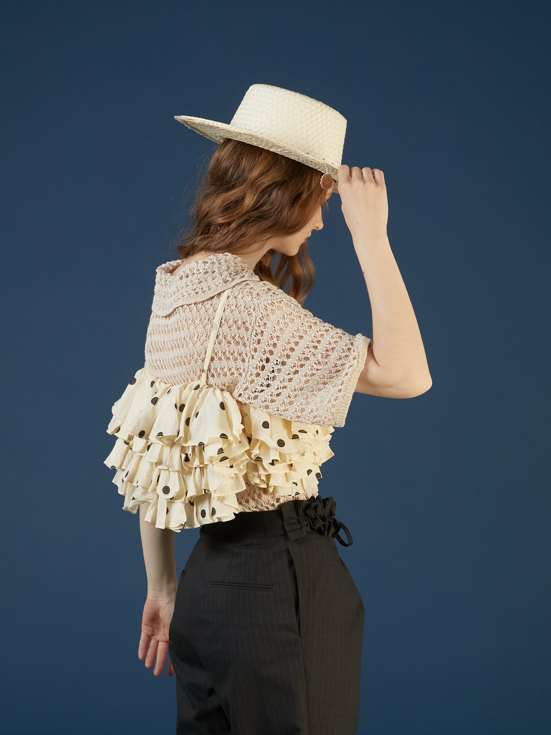 dot frill cami | IVORY