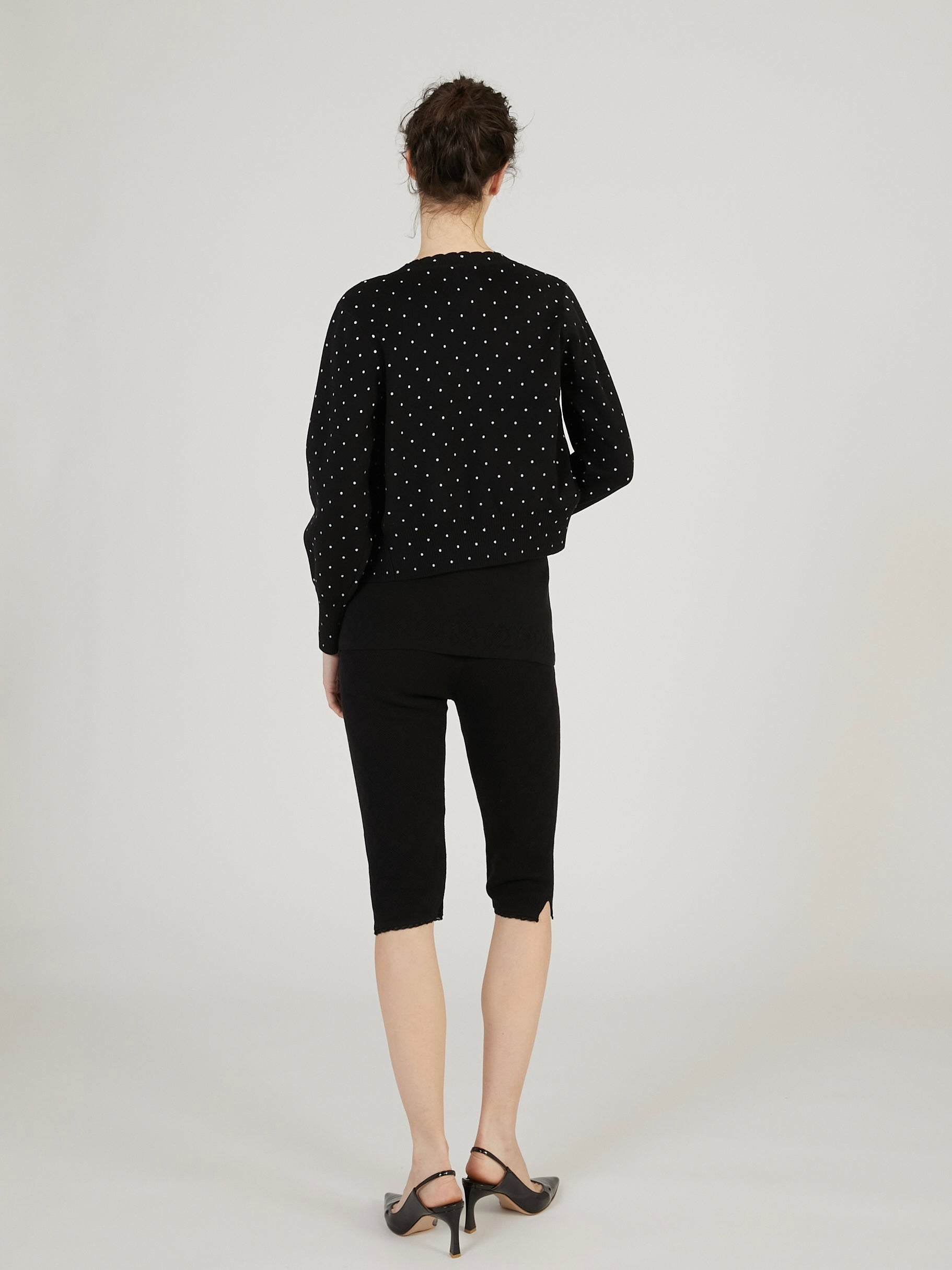 flower jacquard spats｜BLACK