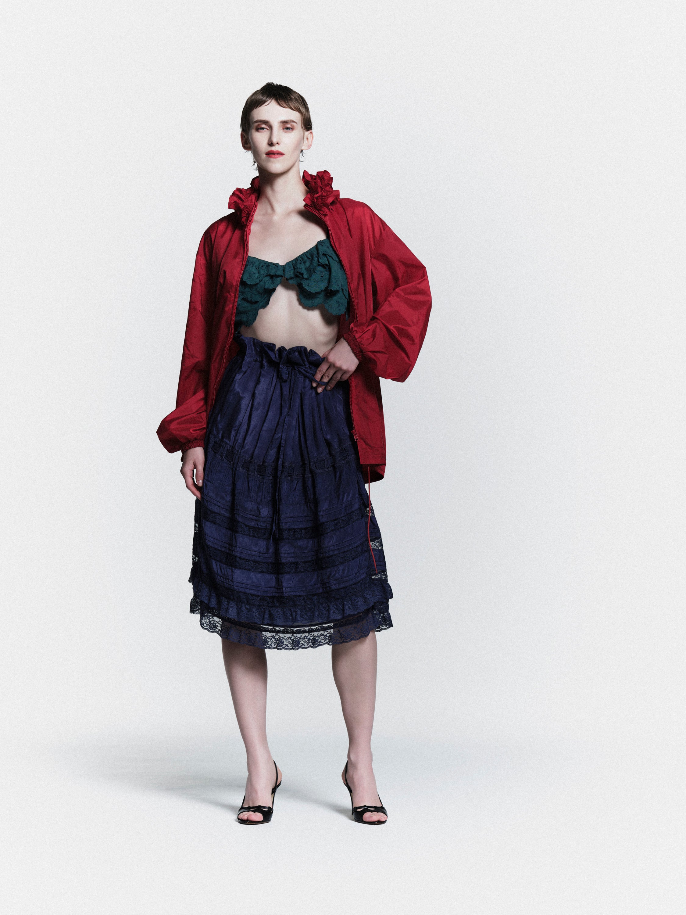 crinkle crinkle crinkle♡ウィンドブレーカー griguri】pocketable wind breaker｜RED