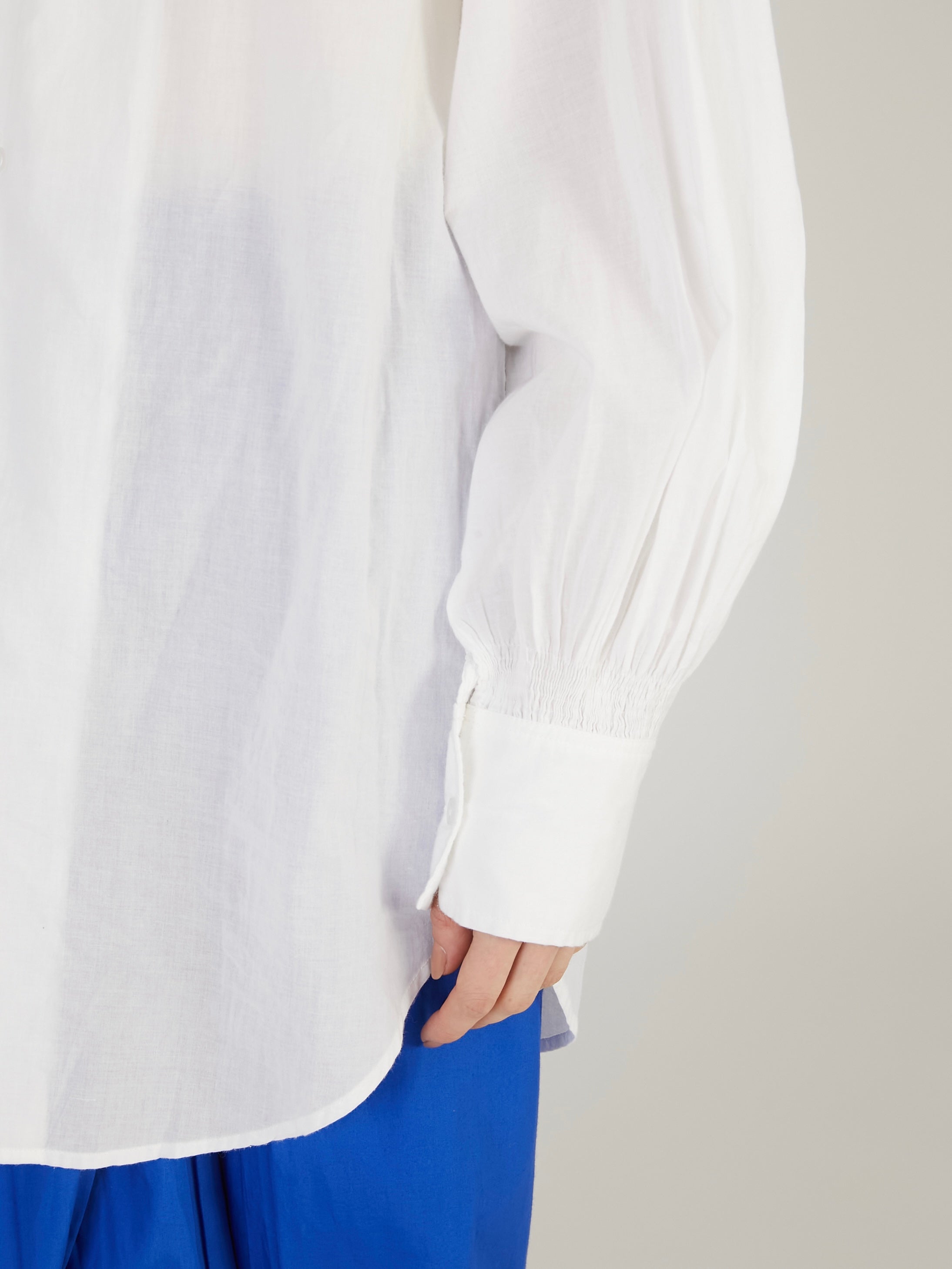 cotton frill coller shirts｜WHITE