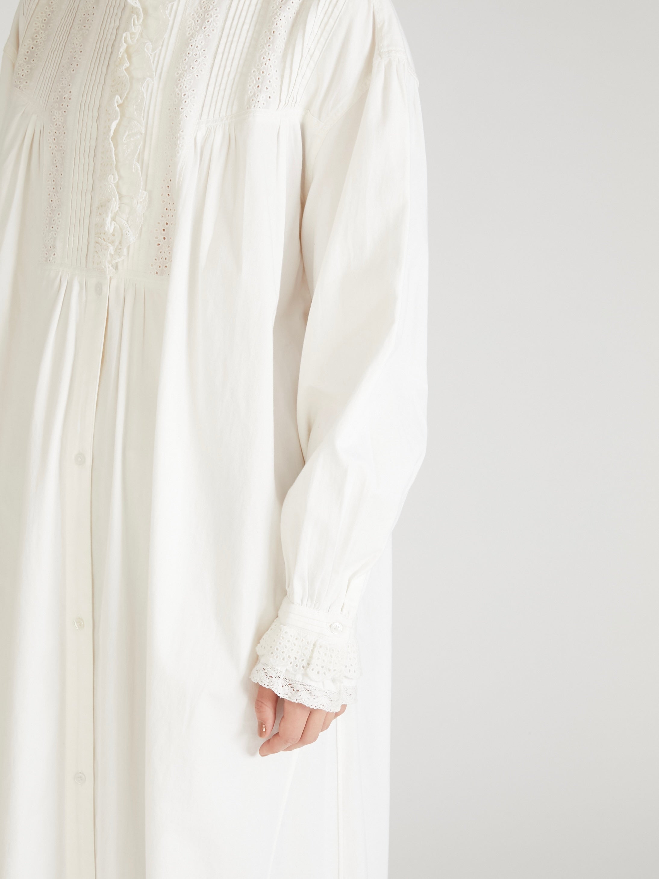 rebuild lace shirt dress｜WHITE