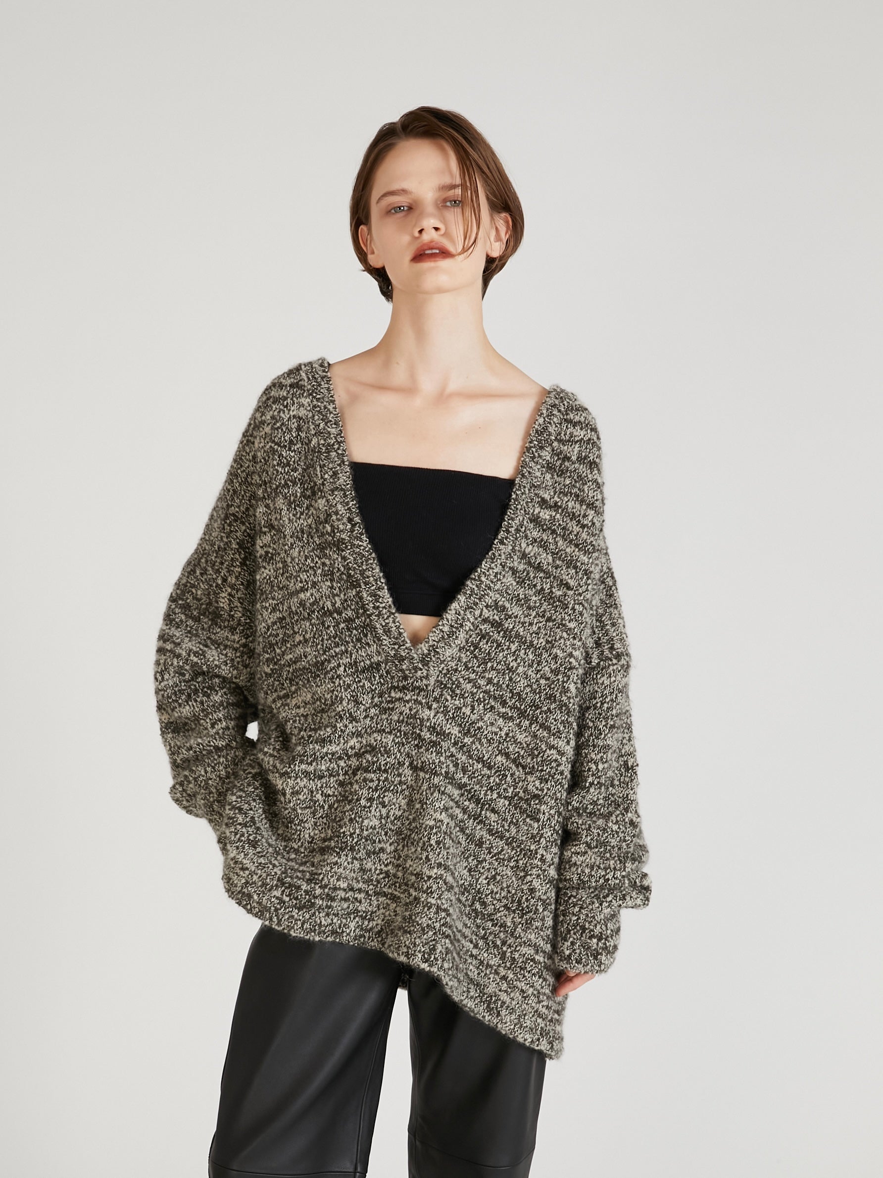 mohair mix pullover knit｜GRAY
