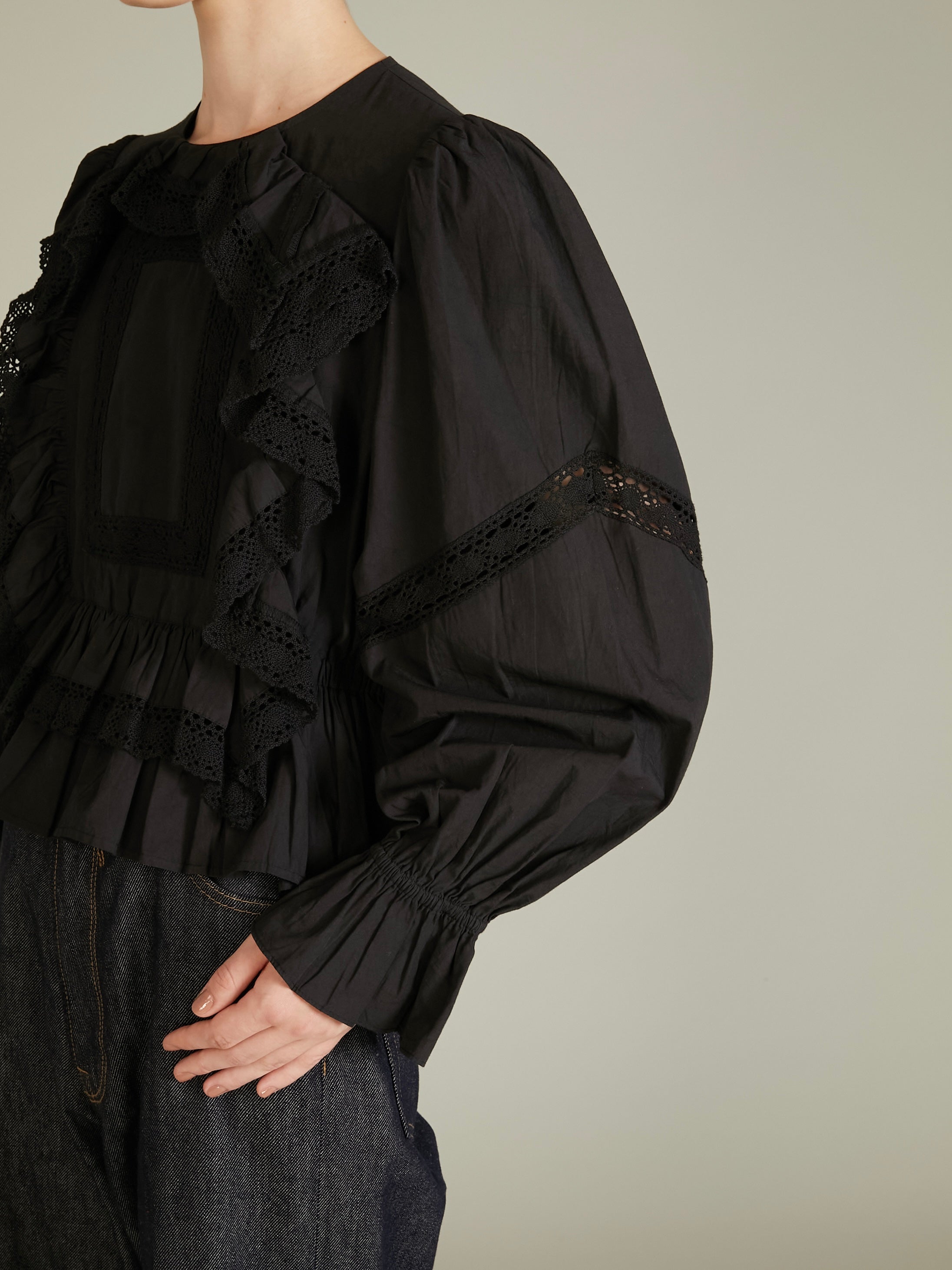 pillow case blouse｜BLACK