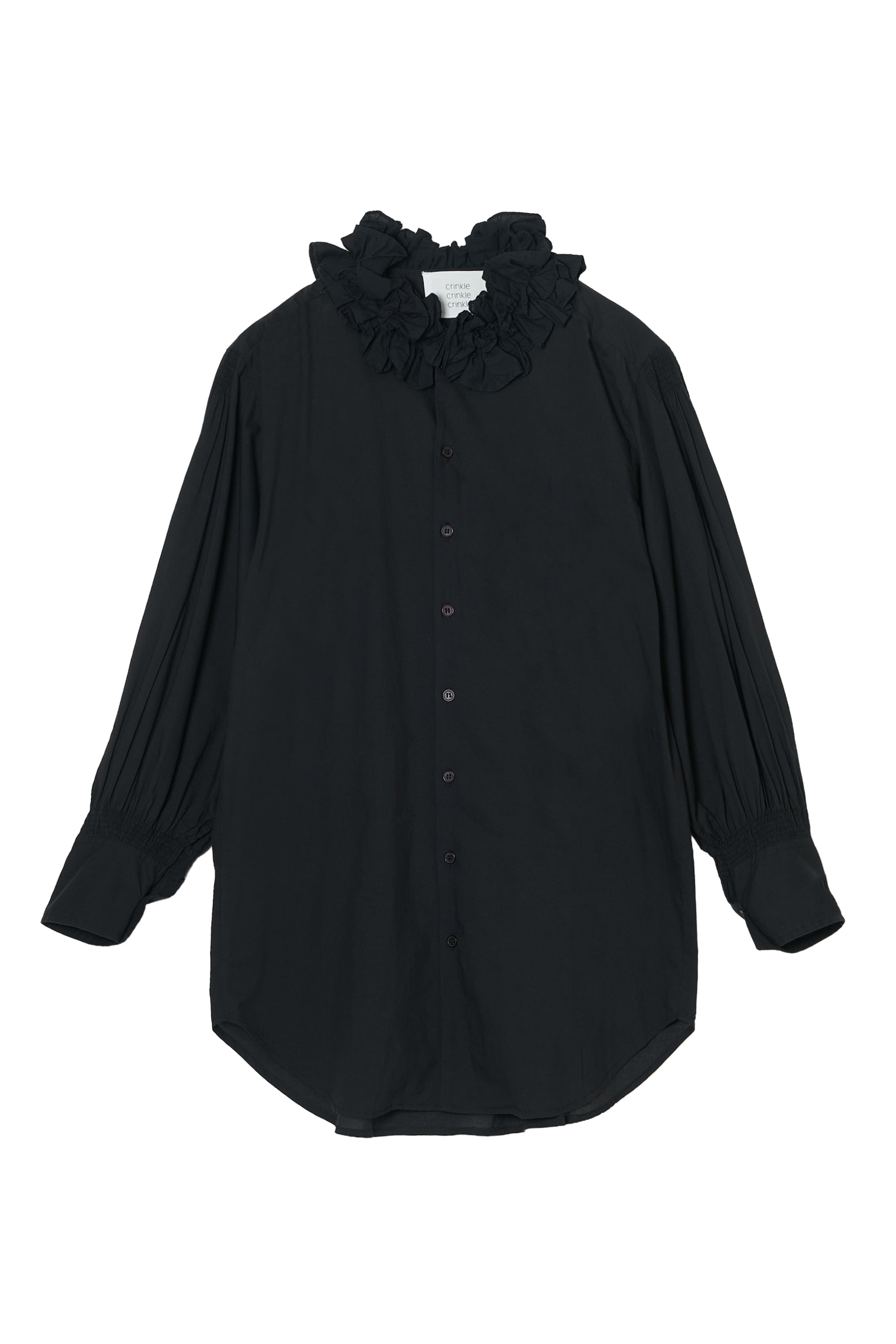 cotton frill coller shirts｜BLACK