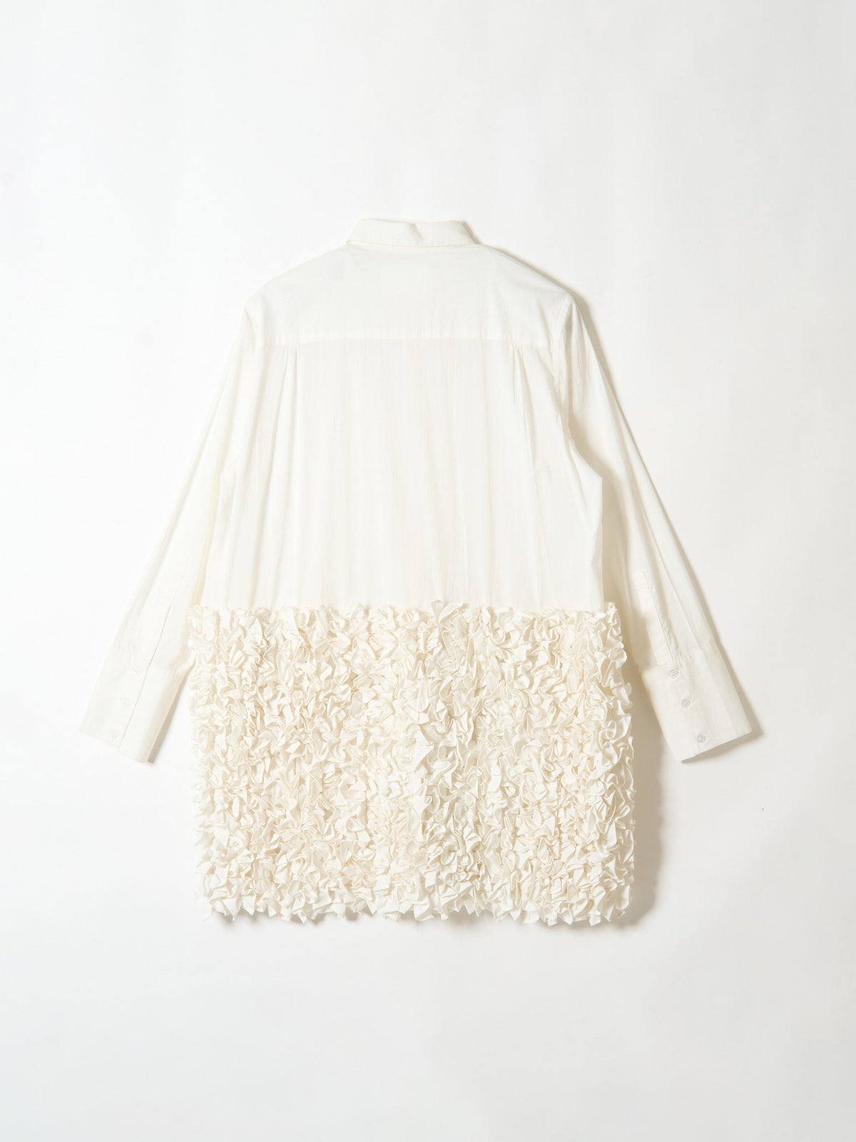 frill long formal shirt｜WHITE
