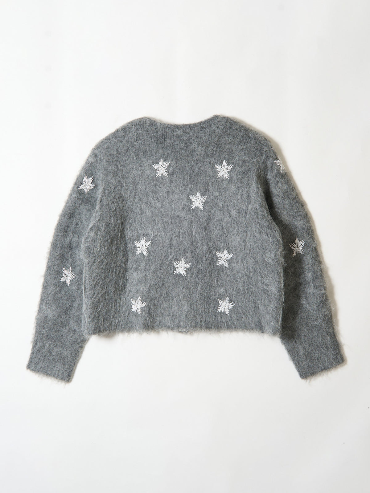 shaggy beads knit jacket｜GRAY