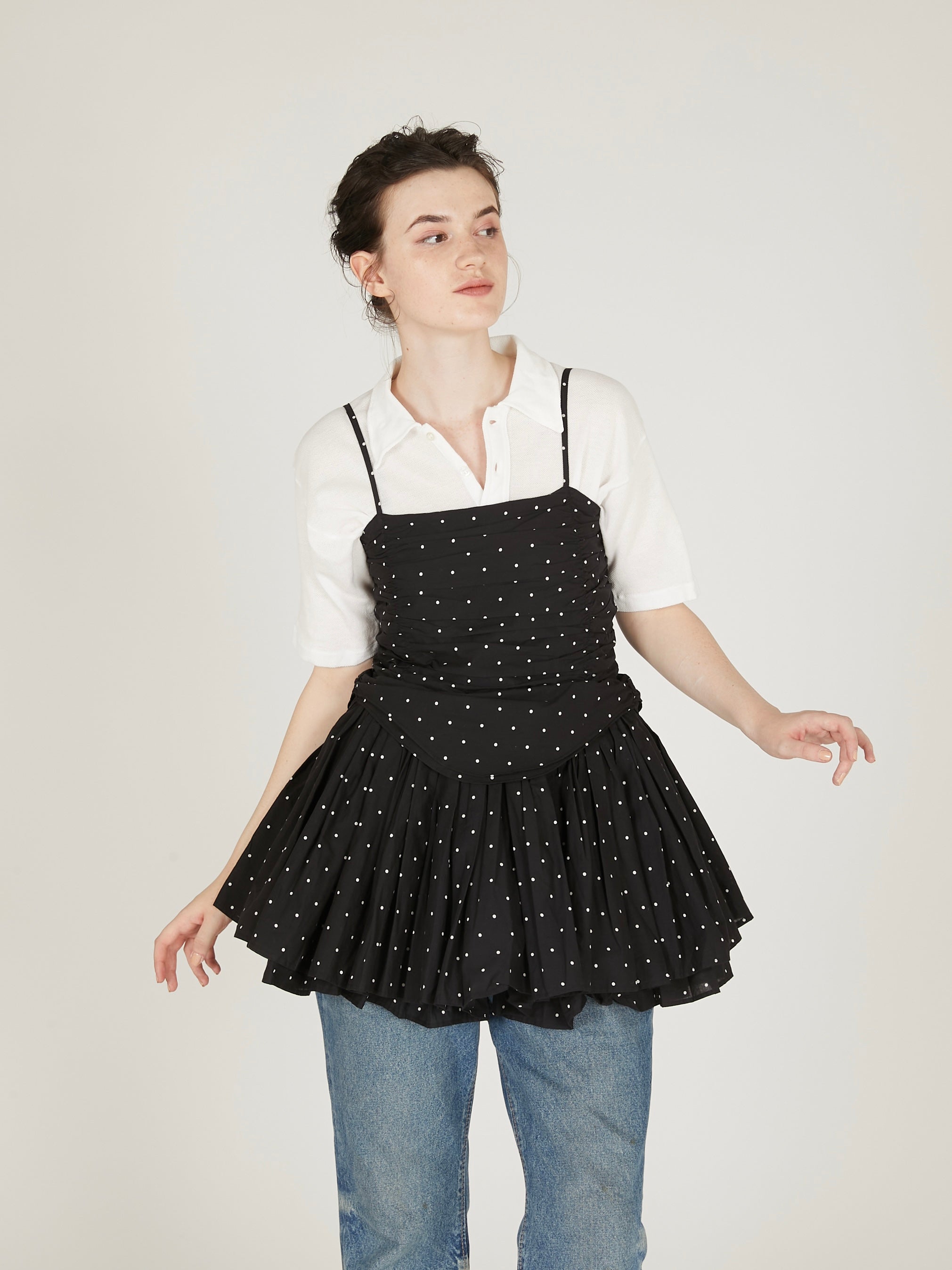 トップス crinkle crinkle crinkle dot frill cami dot frill cami | BLACK
