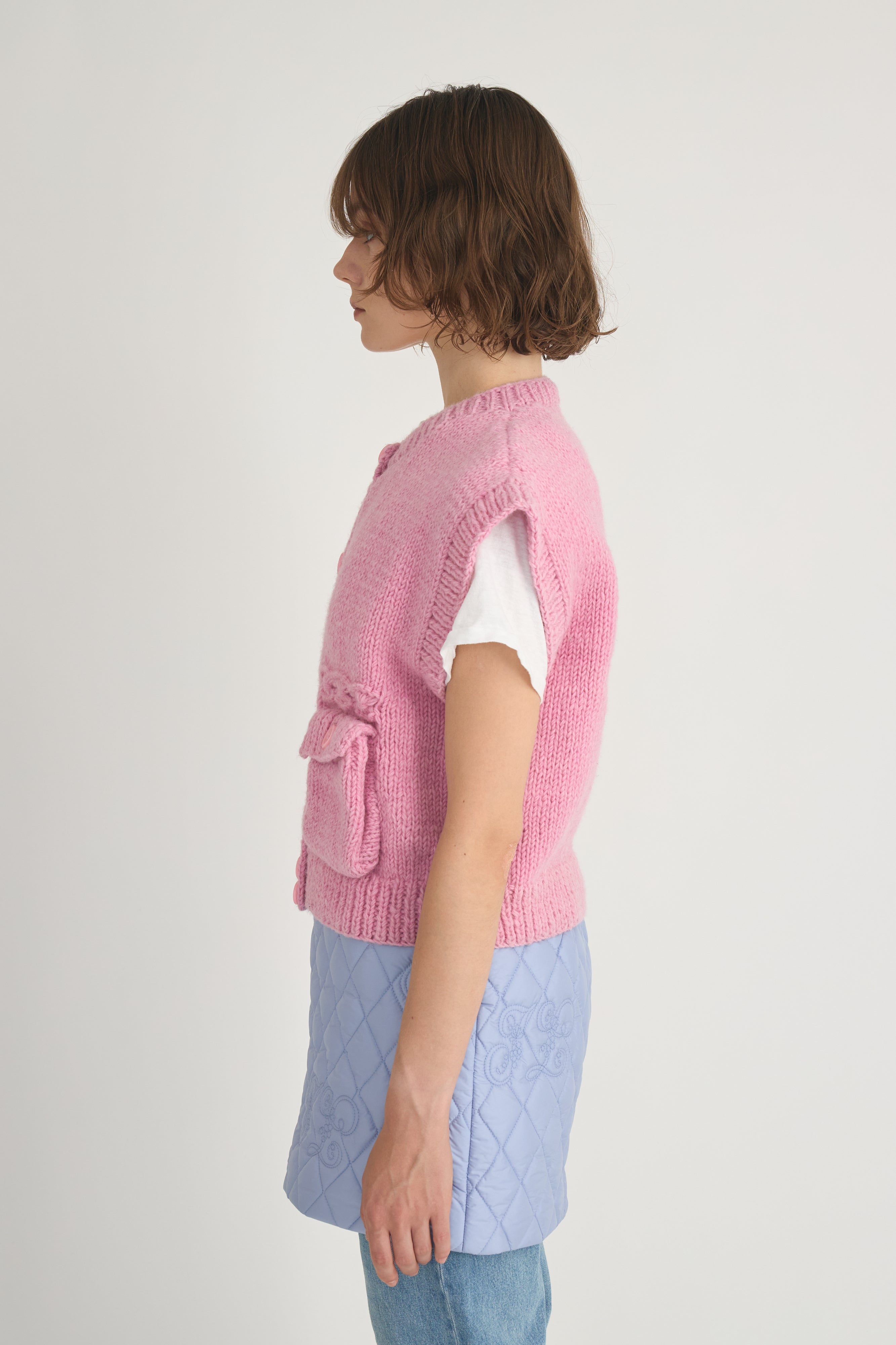 sleeveless cardigan│PINK