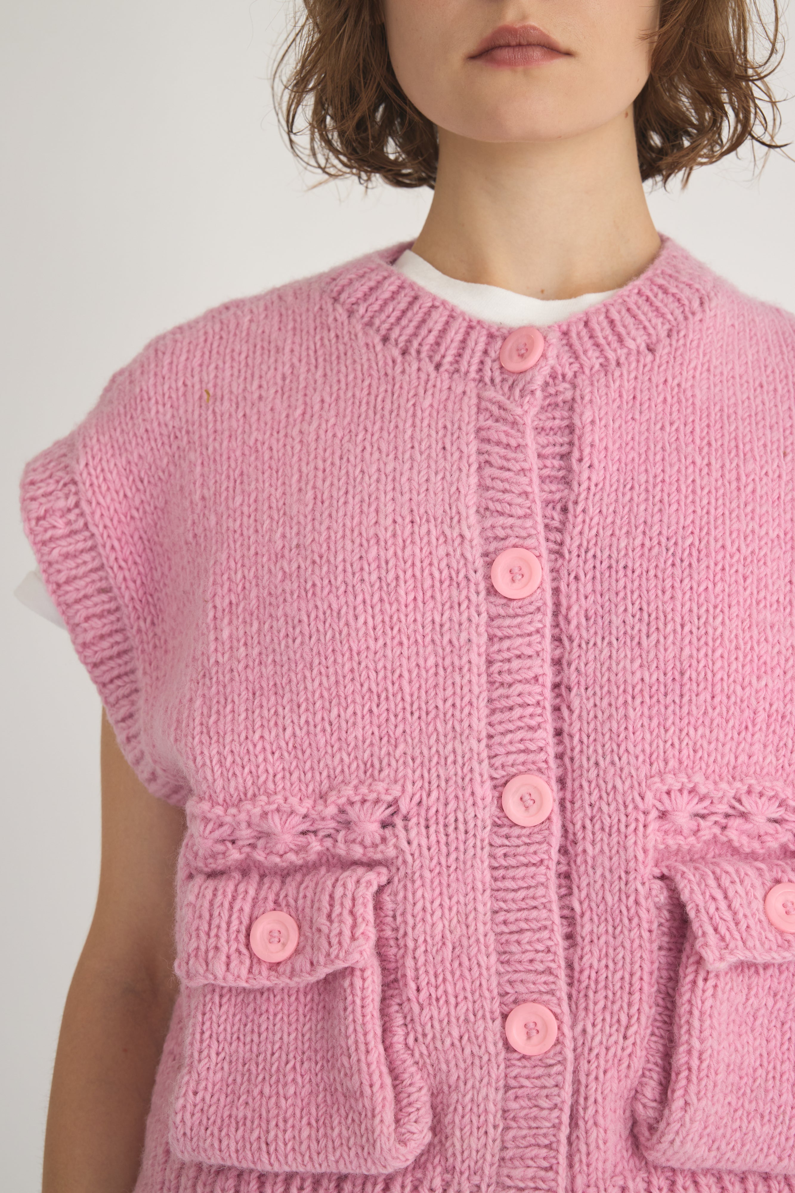 sleeveless cardigan│PINK