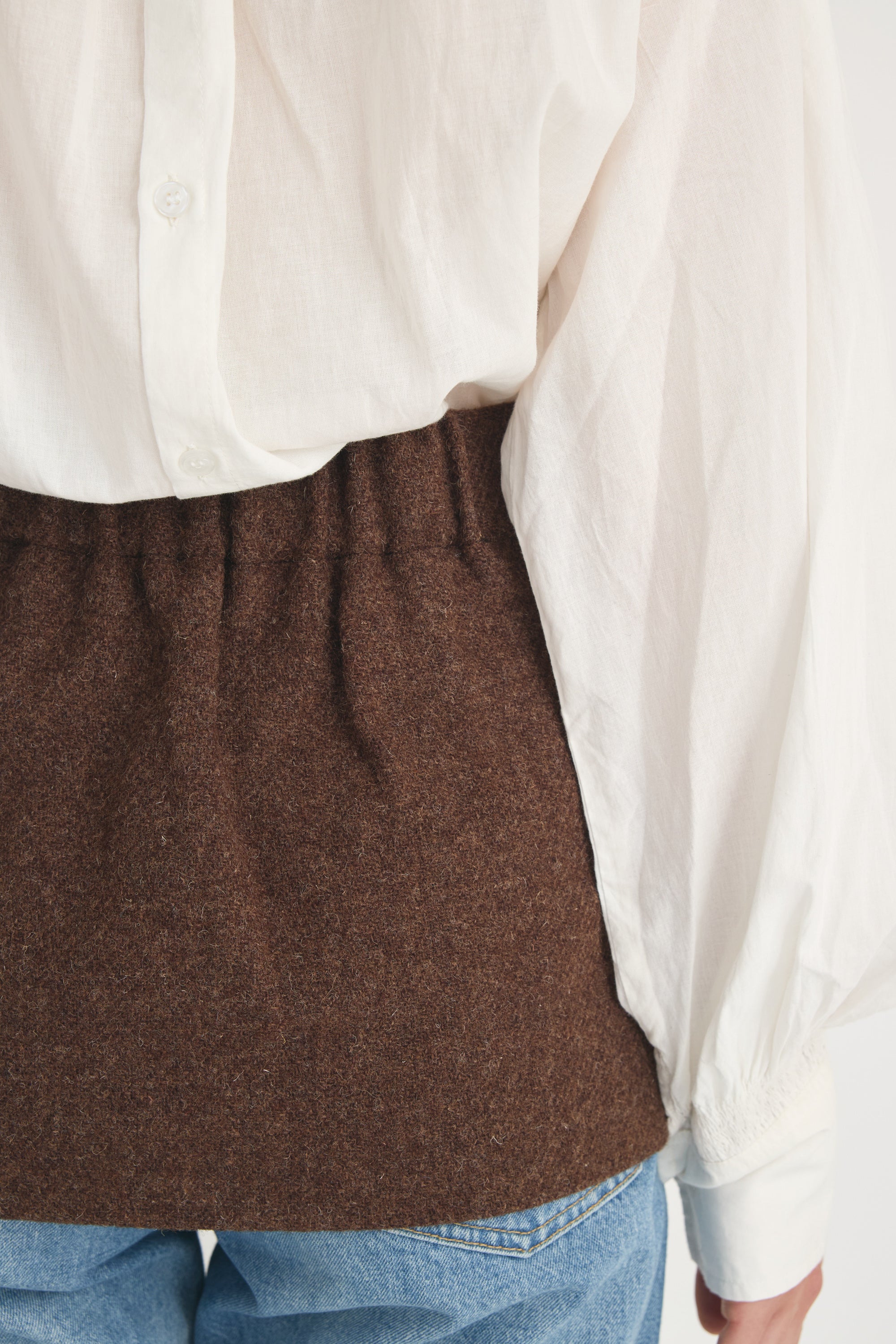 Harris Tweed wrap skirt│KHAKI