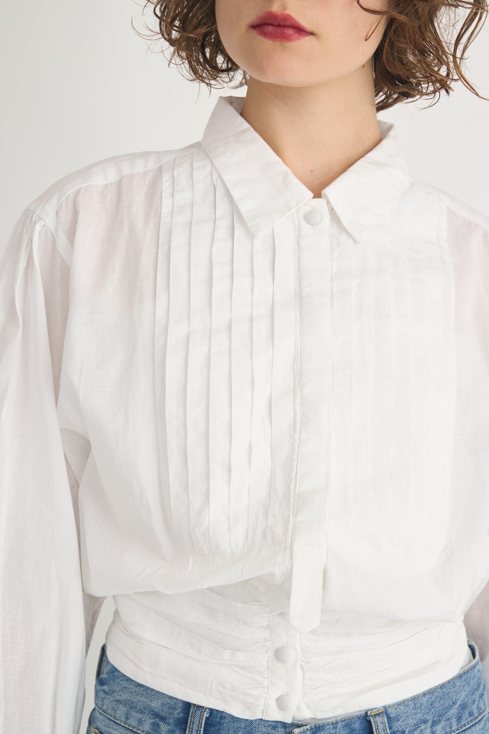 cummerbelt blouse│WHITE