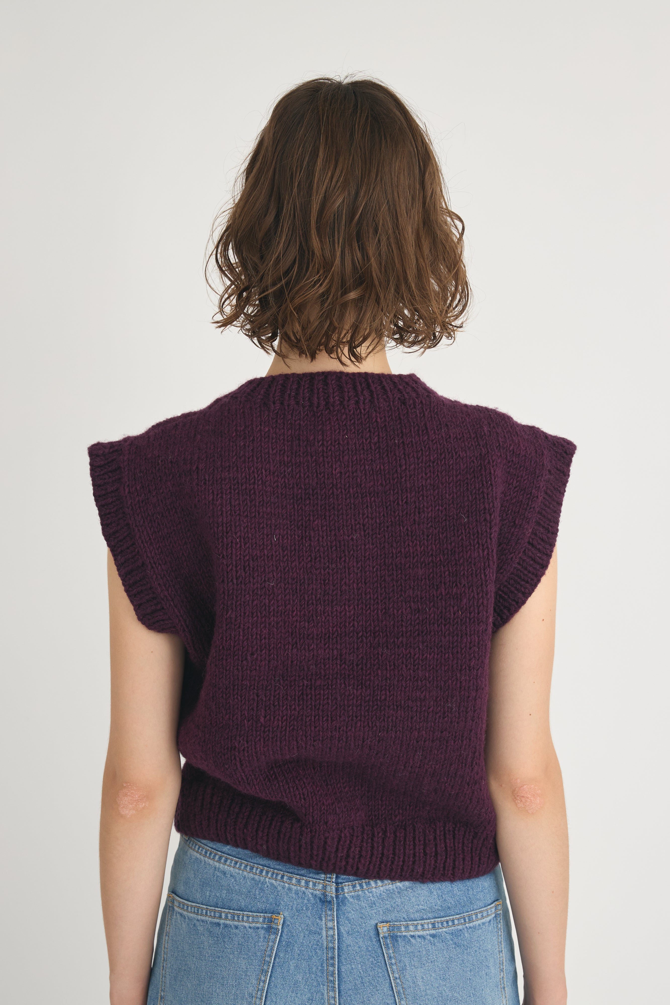 sleeveless cardigan│PURPLE