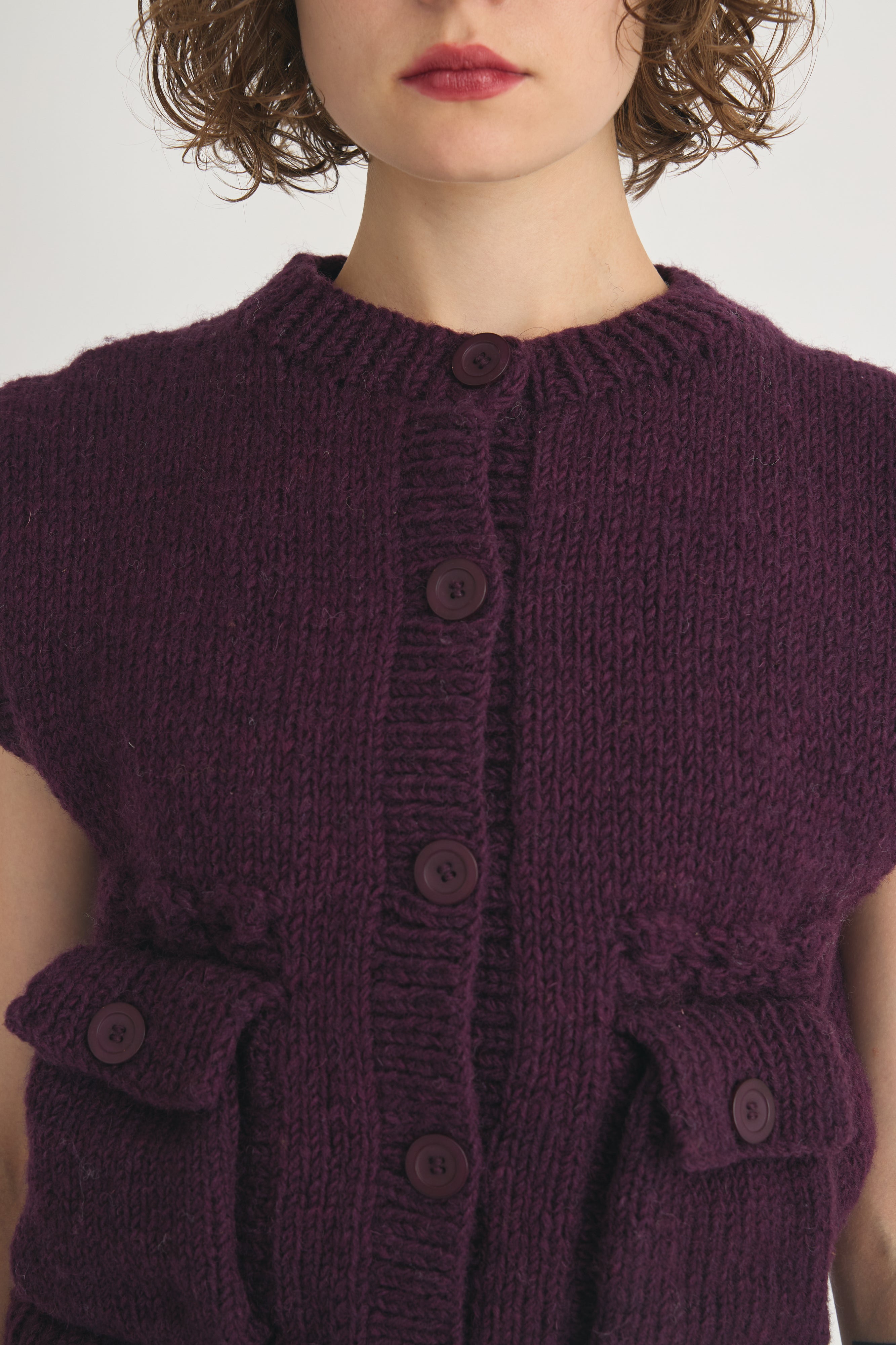 sleeveless cardigan│PURPLE