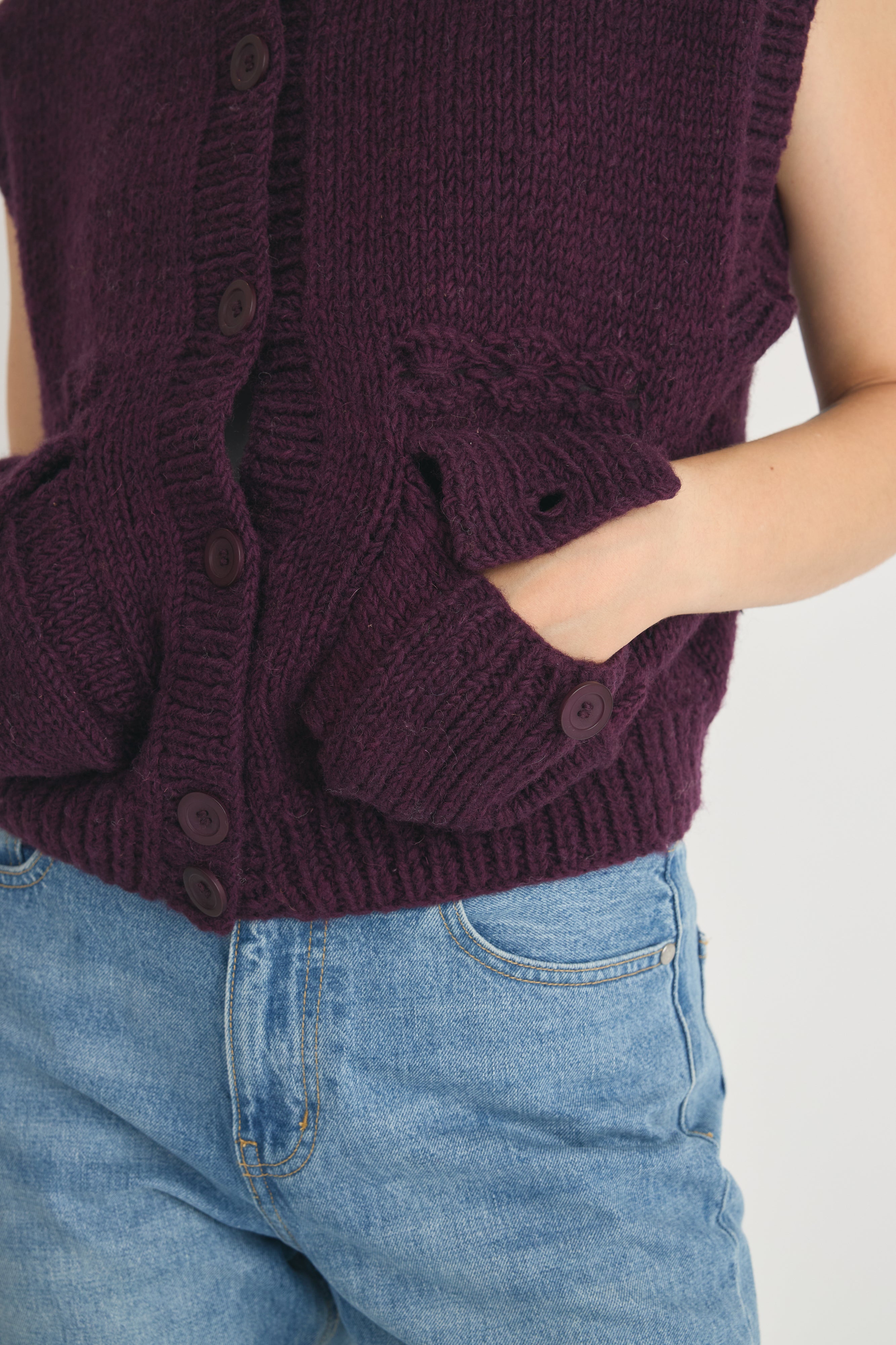 sleeveless cardigan│PURPLE