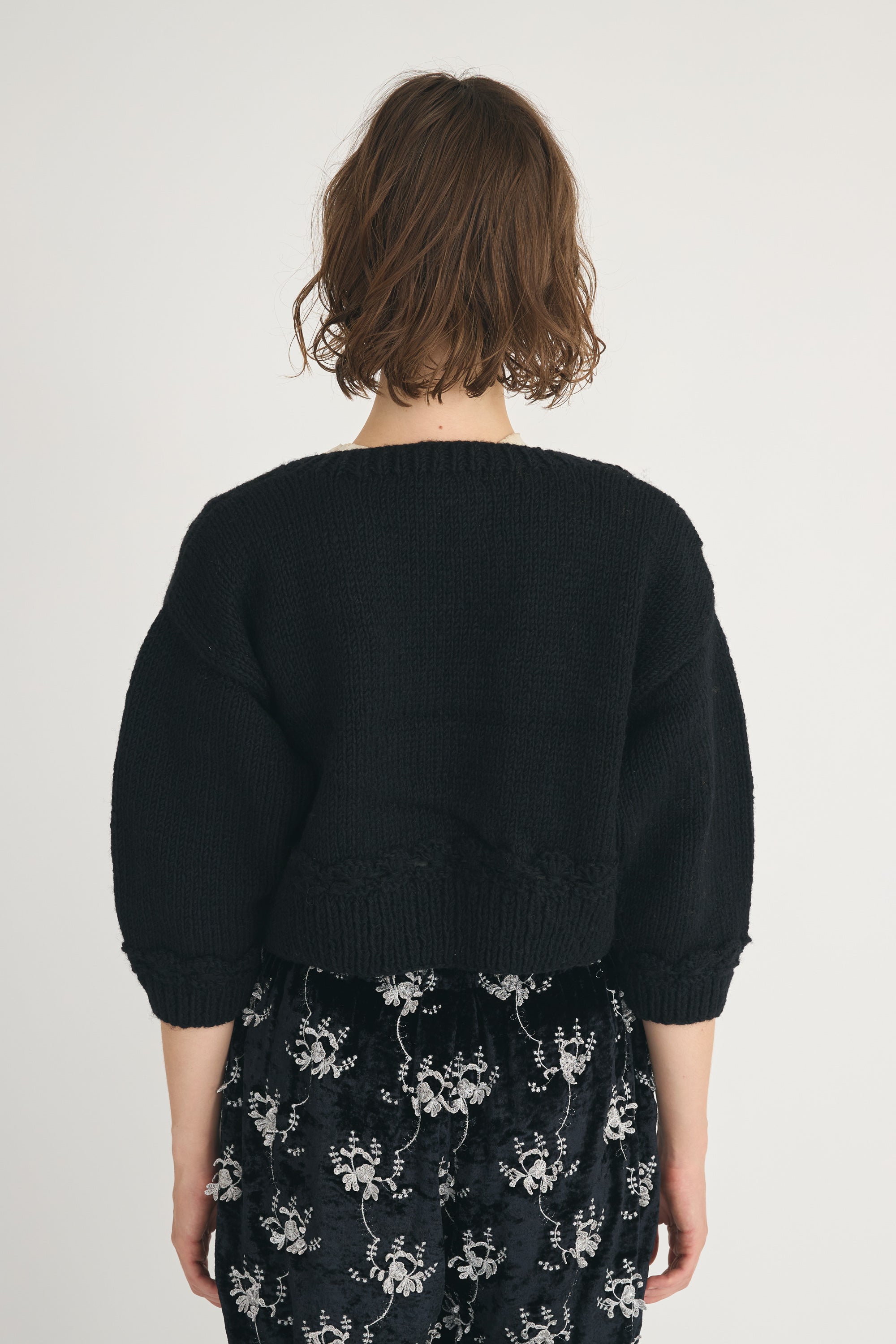 hand knit mini jacket │ BLACK