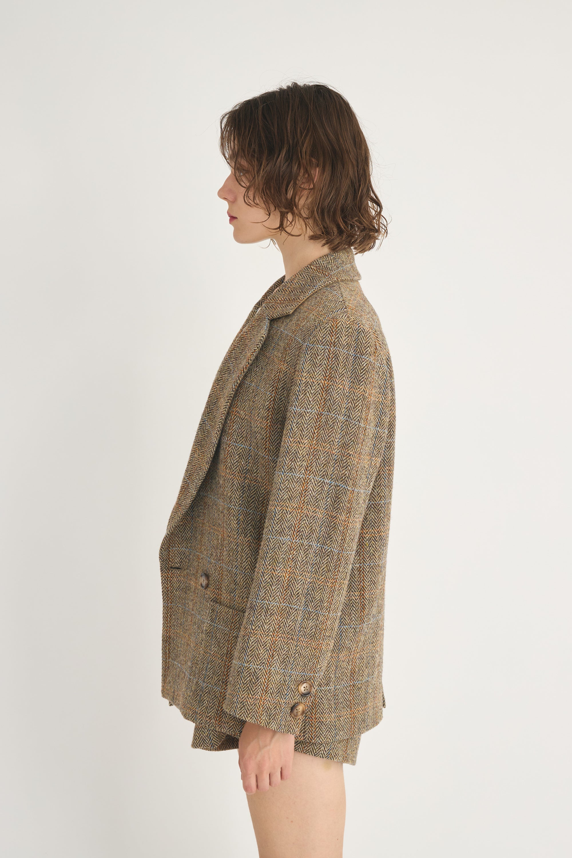 Harris Tweed double jaket│KHAKI