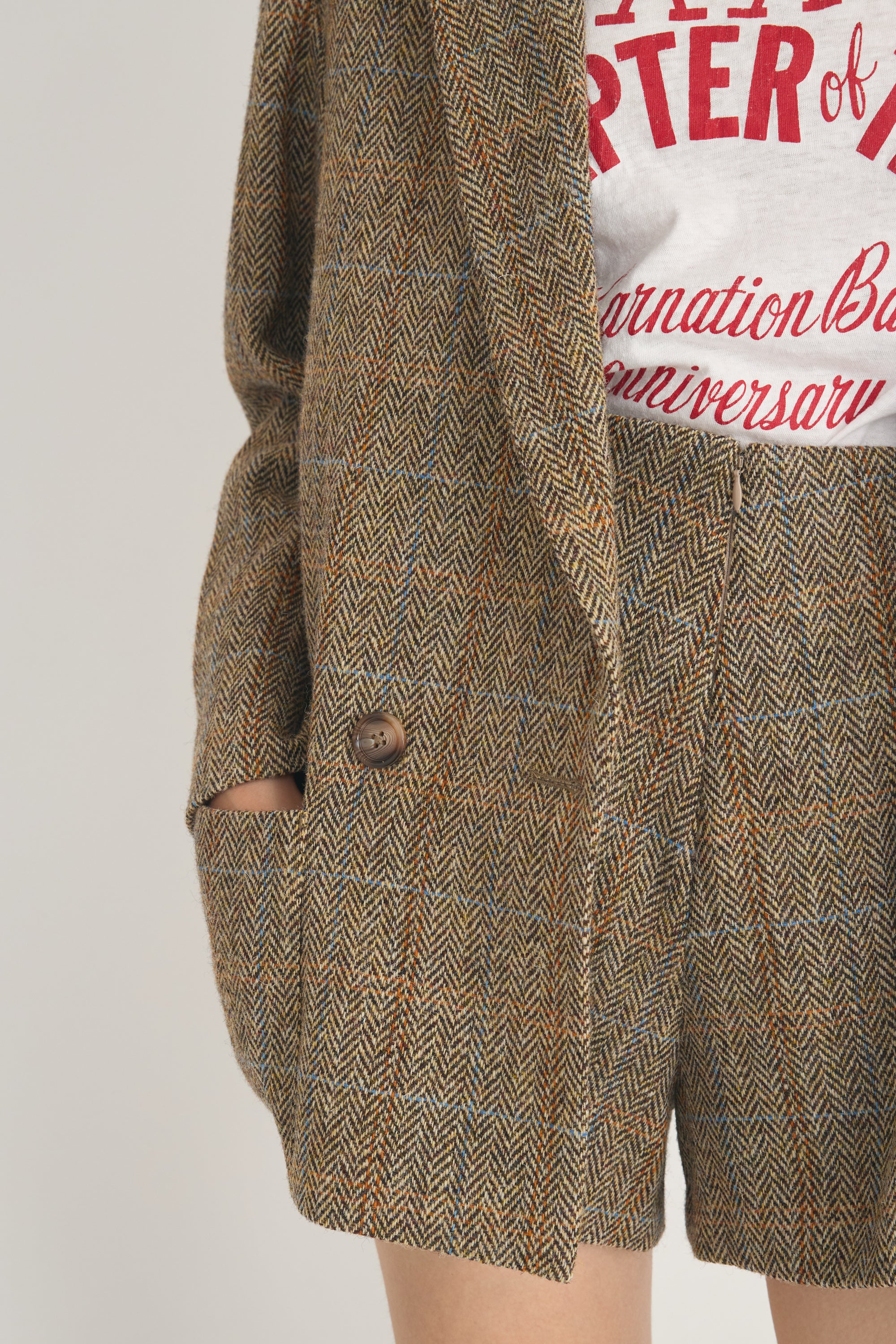 Harris Tweed double jaket│KHAKI