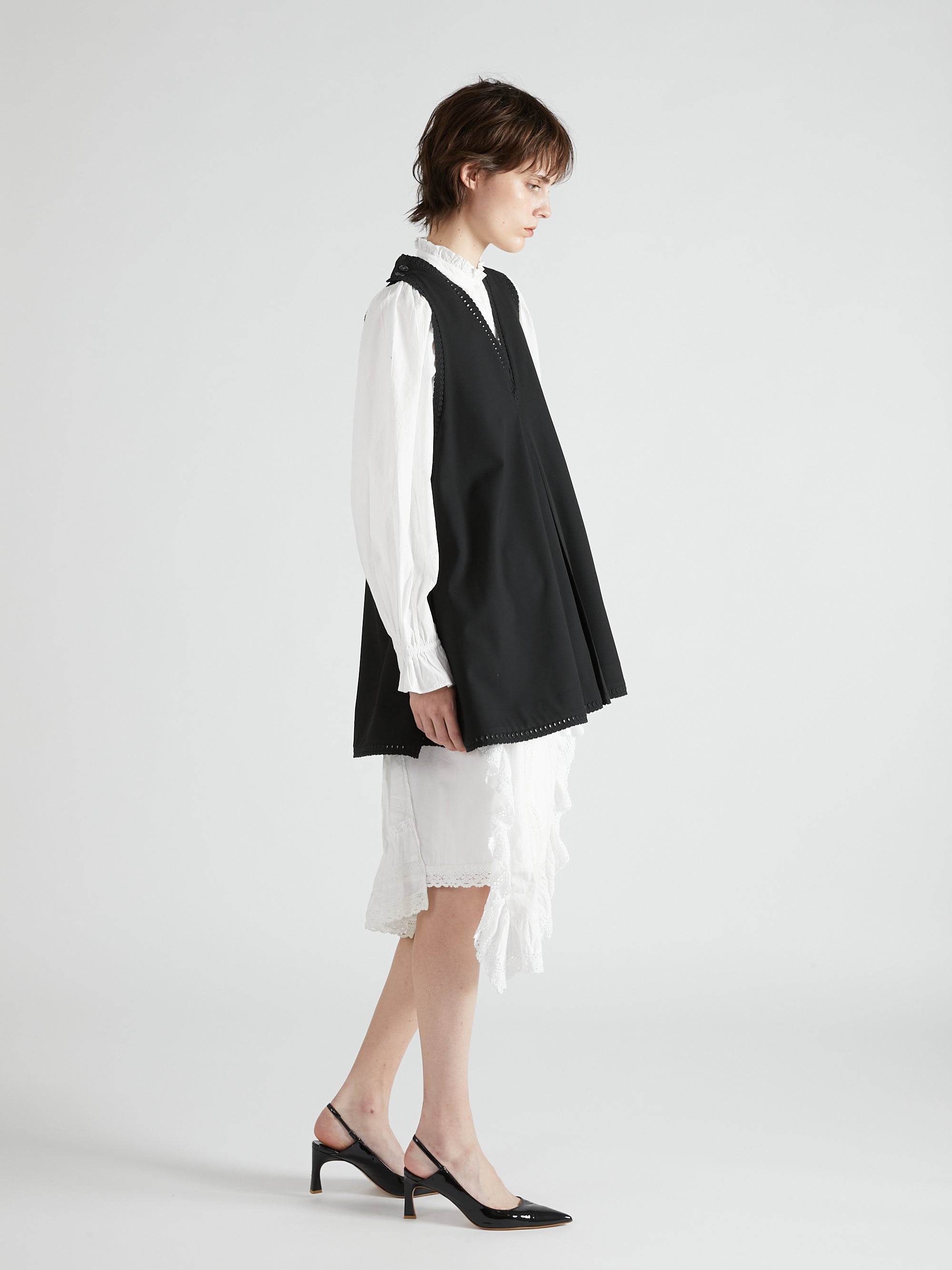 scallop tunic｜BLACK