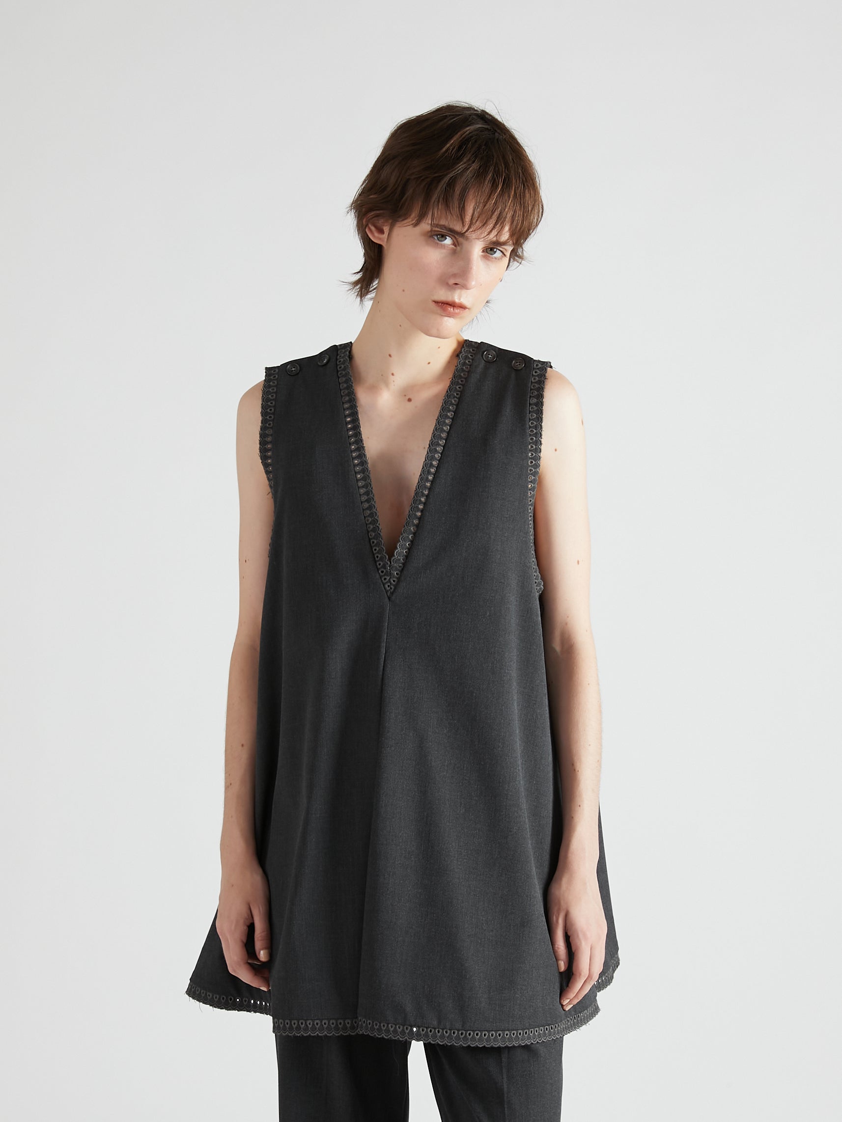 scallop tunic｜GRAY