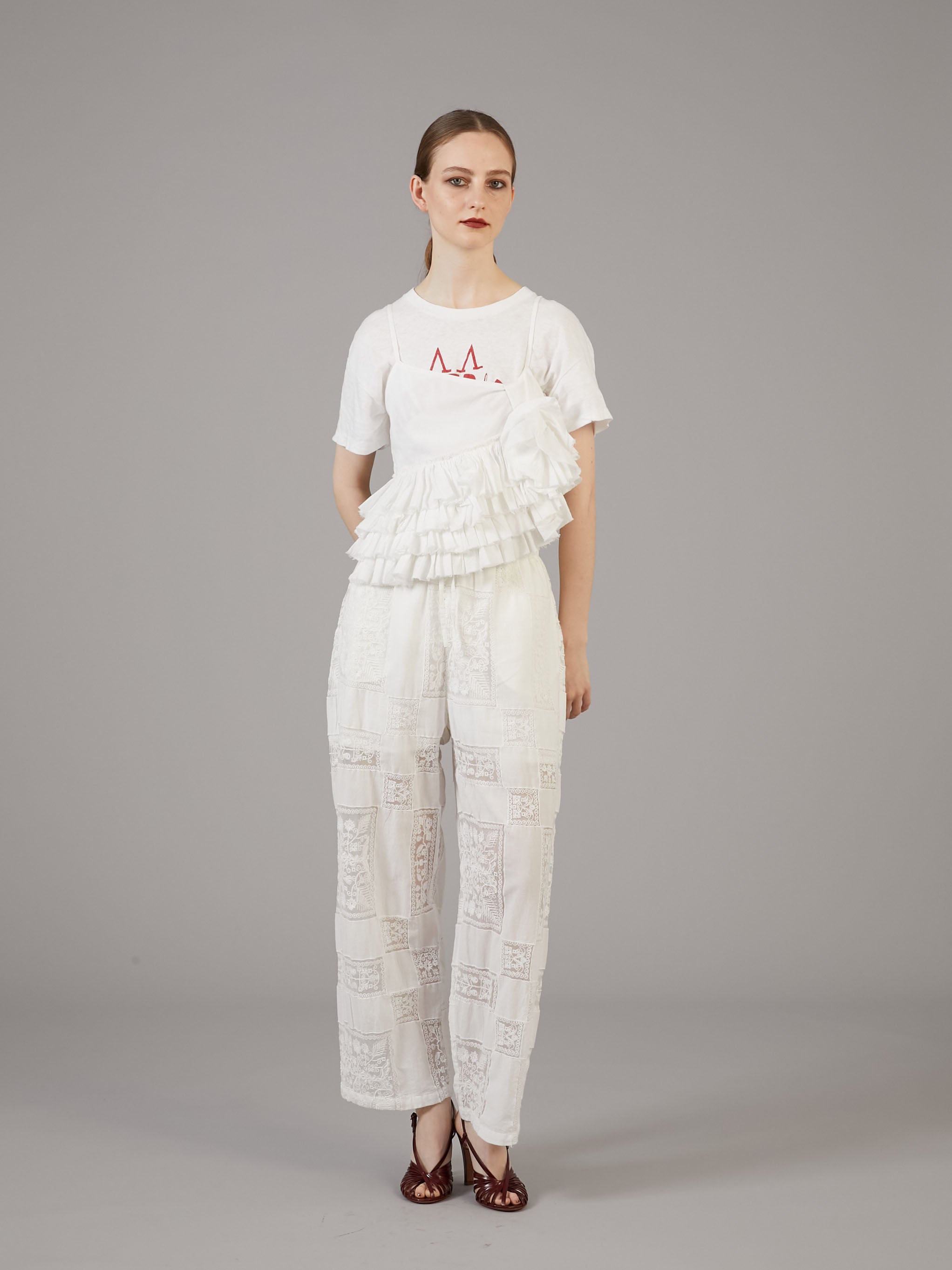 asymmetry flower cami｜WHITE